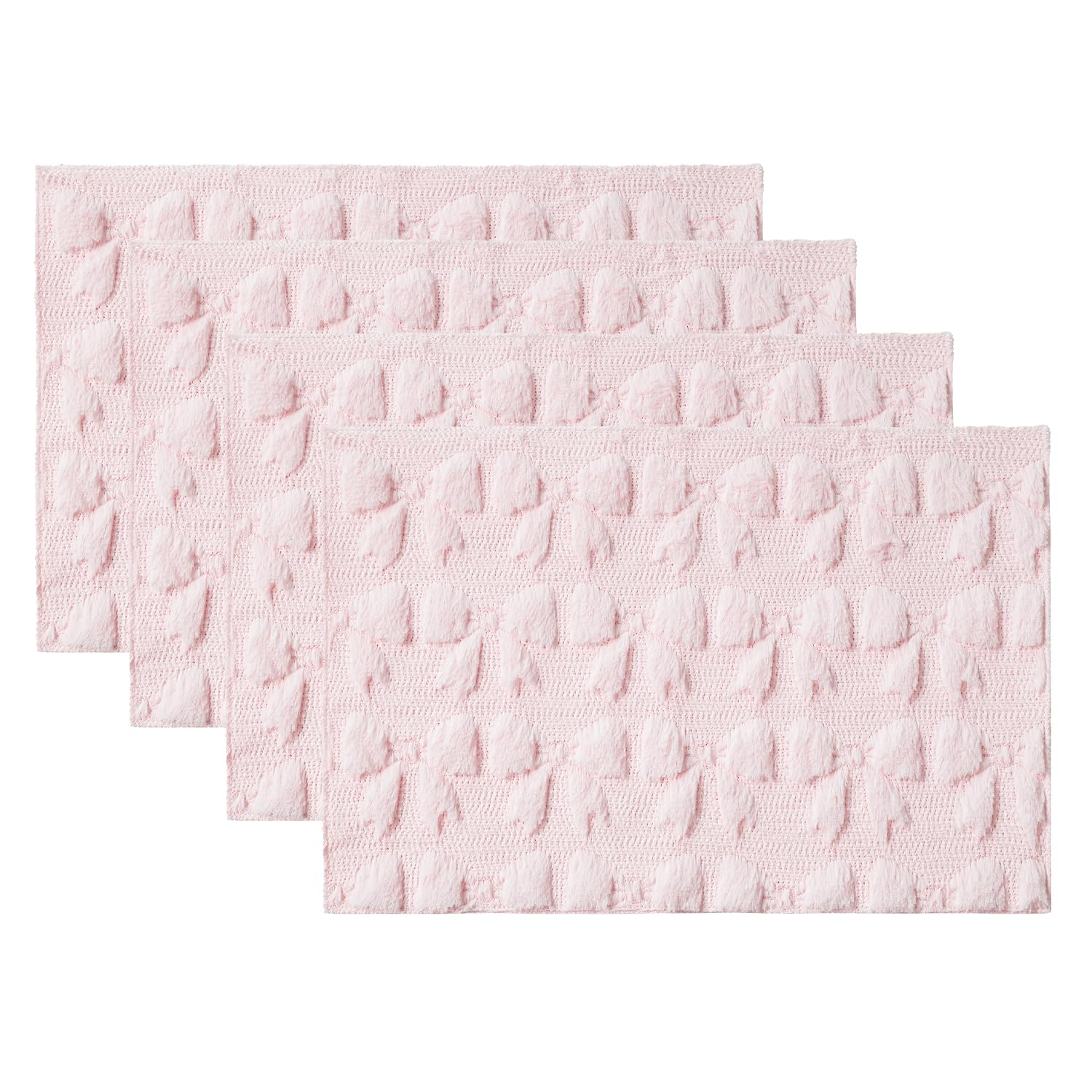 Pink Bows Spring Placemats Set of 4, 12x18 Inch Soft Plush Faux Fur Wool Holiday Table Mats for Party Kitchen Dining Decoration 12 x 18 , Rectangular 4 Pcs
Pink Bows Spring Placemats Set of 4, 12x18 Inch Soft Plush Faux Fur Wool Holiday Table Mats for Party Kitchen Dining Decoration 12 x 18 , Rectangular 4 Pcs