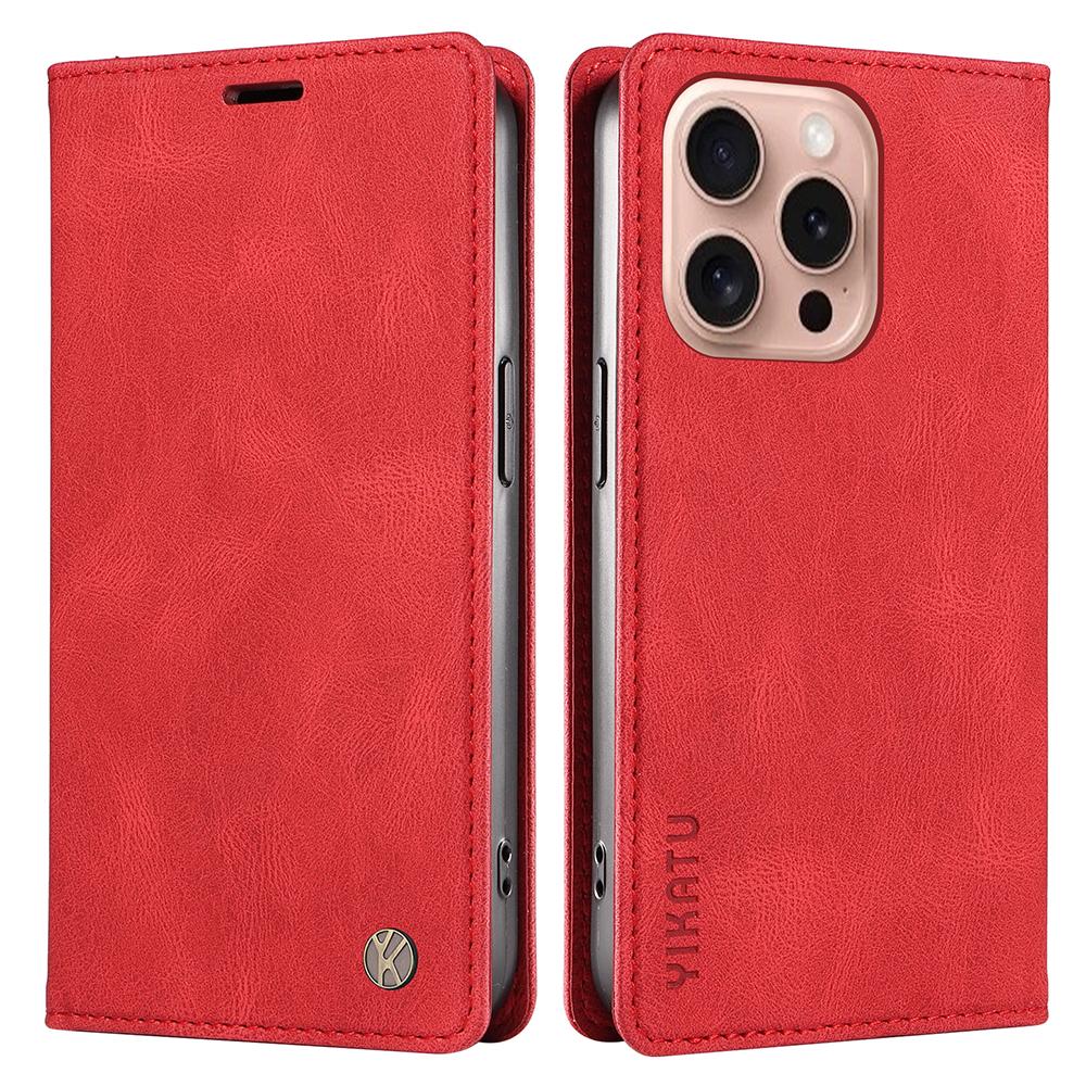 YIKATU YK-004 For iPhone 16 Pro Case Leather Phone Cover Magnetic Absorption Stand Function Red
YIKATU YK-004 For iPhone 16 Pro Case Leather Phone Cover Magnetic Absorption Stand Function Red