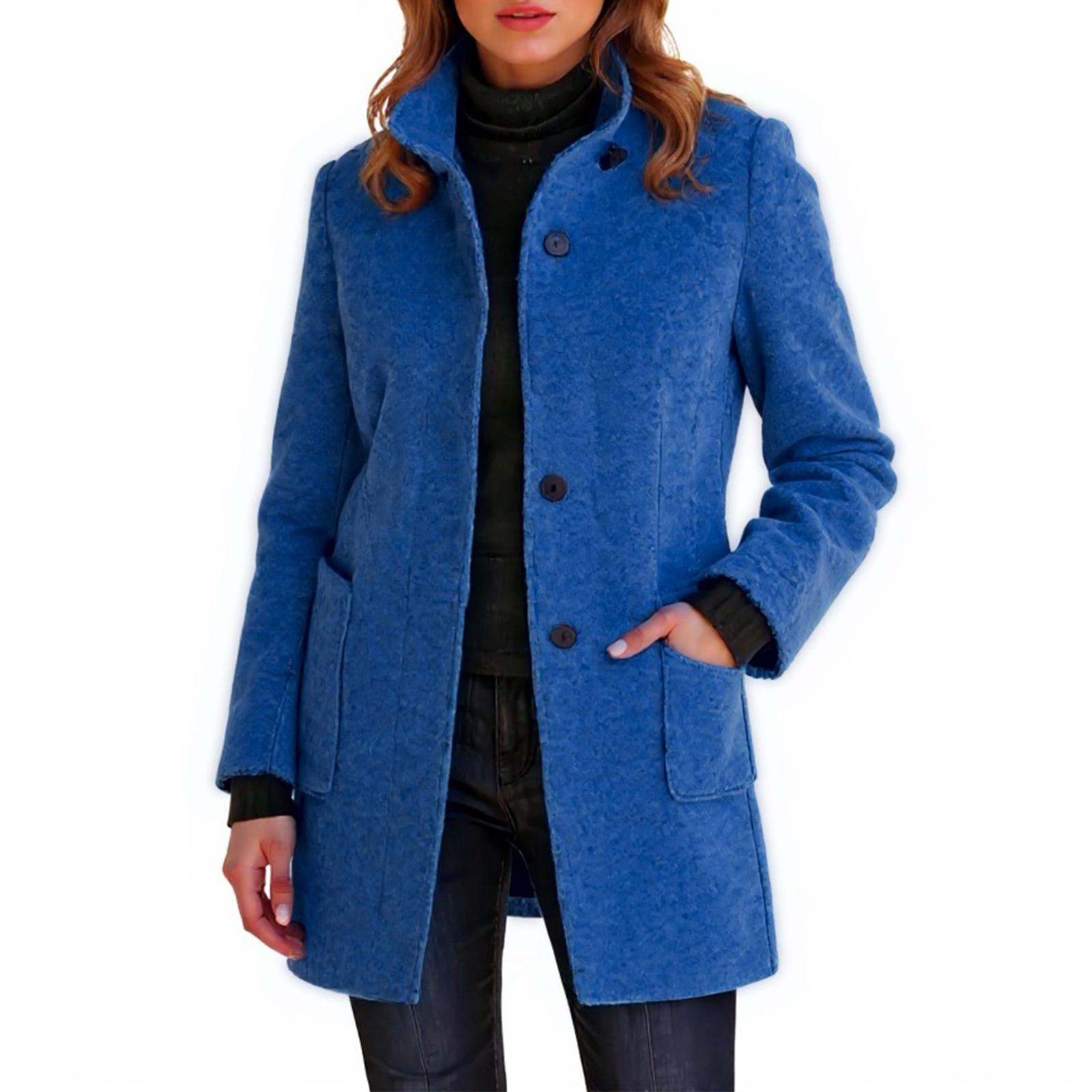 Ladies Casual And Fashionable Solid Color Button Up Collar Woolen Coat XL
Ladies Casual And Fashionable Solid Color Button Up Collar Woolen Coat XL