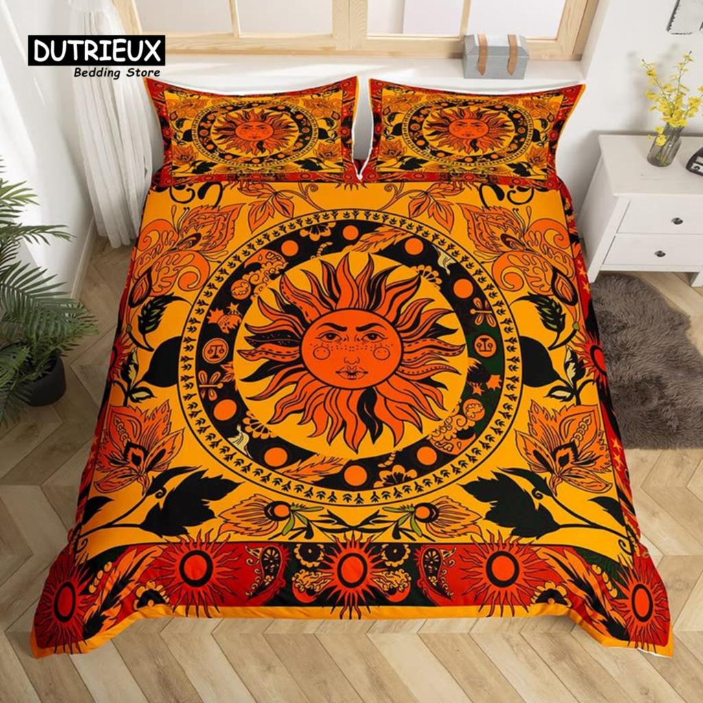 Exotic Floral Duvet Cover Set King Queen Bohemian Sun Bedding Set Microfiber Astrology Vintage Flower And Leaves Comforter Cover (135x200cm)
Exotic Floral Duvet Cover Set King Queen Bohemian Sun Bedding Set Microfiber Astrology Vintage Flower And Leaves Comforter Cover (135x200cm)