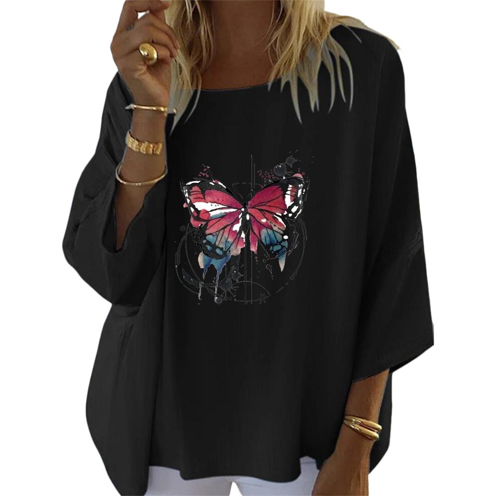 Women Spring Autumn Round Neck Top Female Fashion Print 3/4 Long Sleeve Shirt Ladies Casual Loose Blouses
Women Spring Autumn Round Neck Top Female Fashion Print 3/4 Long Sleeve Shirt Ladies Casual Loose Blouses