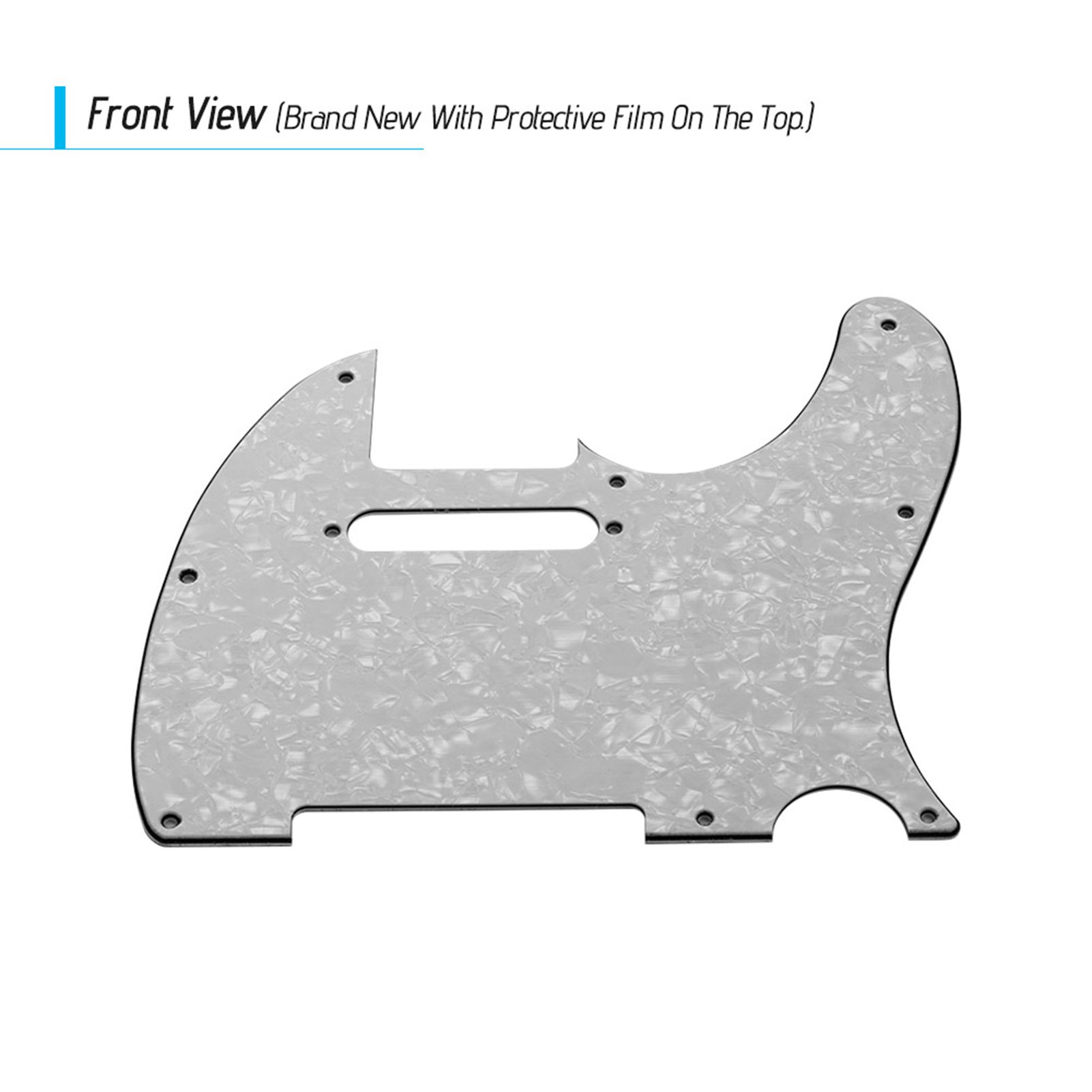 3-слойный пикгард для электрогитары с отверстием для сингла, белый перламутр
3-слойный пикгард для электрогитары с отверстием для сингла, белый перламутр