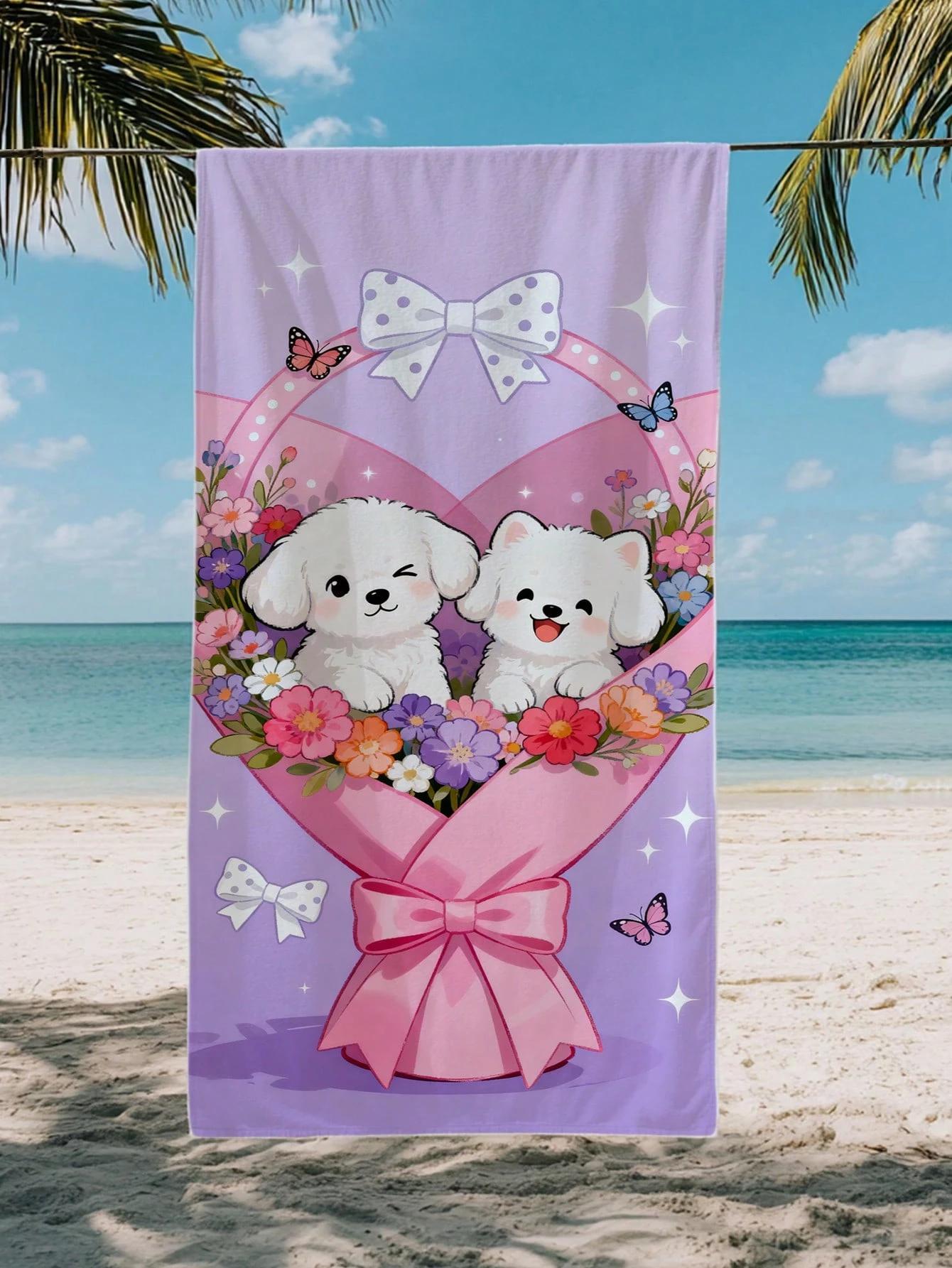 Cute Puppy Flower Bouquet Beach Towel,Microfiber Soft Absorbent Quick Dry,Oversize for Beach Pool Travel,Cartoon Dog Print Towel W40*H60(CM)
Cute Puppy Flower Bouquet Beach Towel,Microfiber Soft Absorbent Quick Dry,Oversize for Beach Pool Travel,Cartoon Dog Print Towel W40*H60(CM)