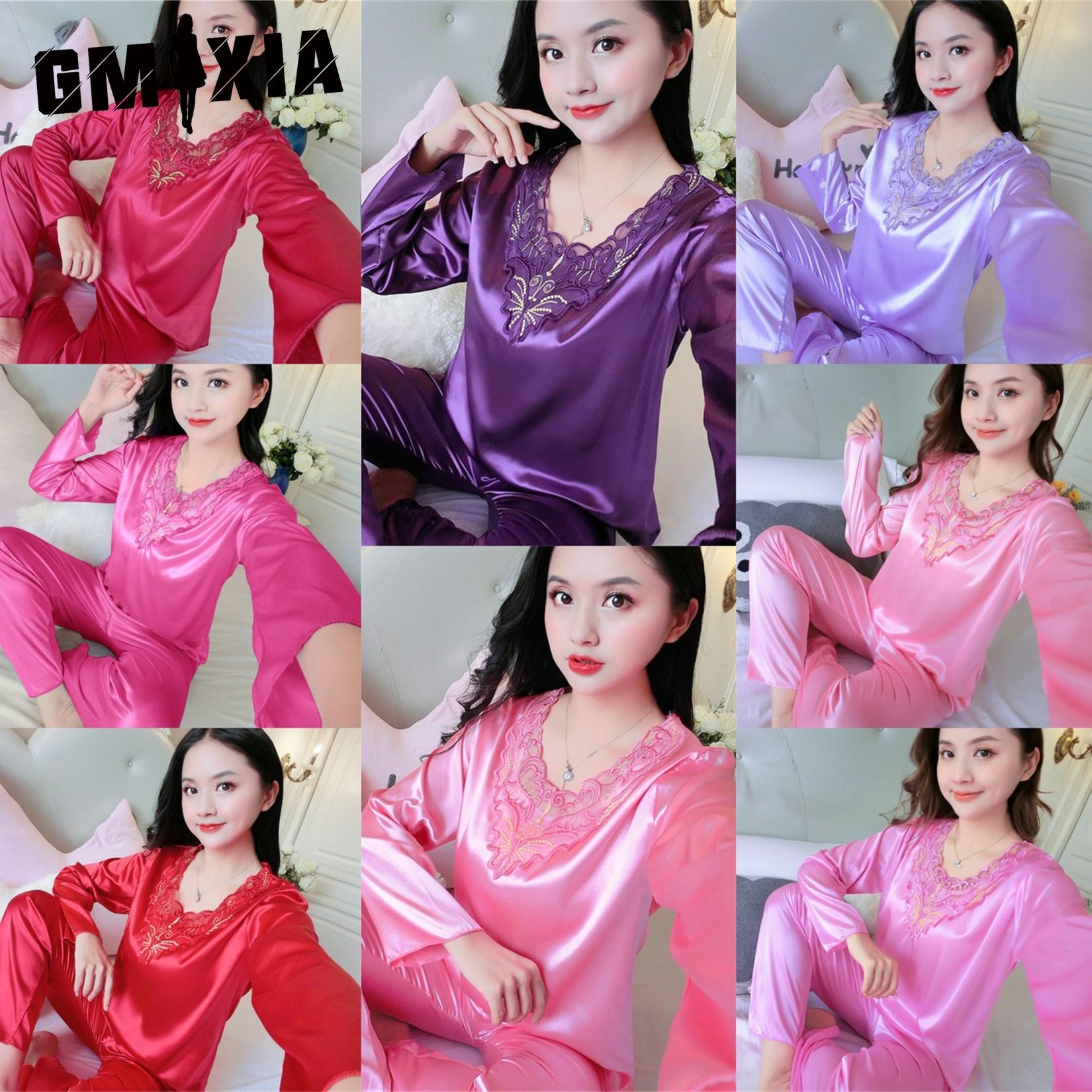 GMXIA Spring and Autumn Thin Ice Silk Pajamas for Women, Long-sleeved Lace for Summer, Smooth and Sexy Two-piece Set Home Wear for Women M
GMXIA Spring and Autumn Thin Ice Silk Pajamas for Women, Long-sleeved Lace for Summer, Smooth and Sexy Two-piece Set Home Wear for Women M
