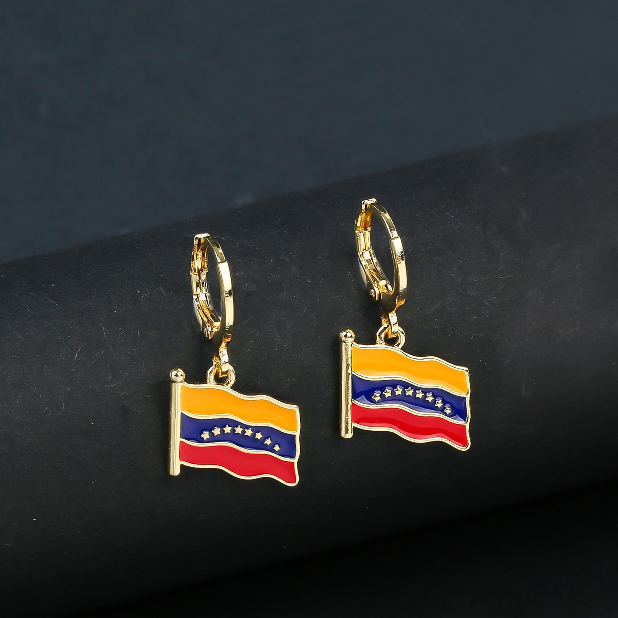 New Trendy Venezuela Country Flag Earrings Gold Plated Heart Guitar Parrot Drop Earrings for Women Daily Party Patriotic Gift
New Trendy Venezuela Country Flag Earrings Gold Plated Heart Guitar Parrot Drop Earrings for Women Daily Party Patriotic Gift