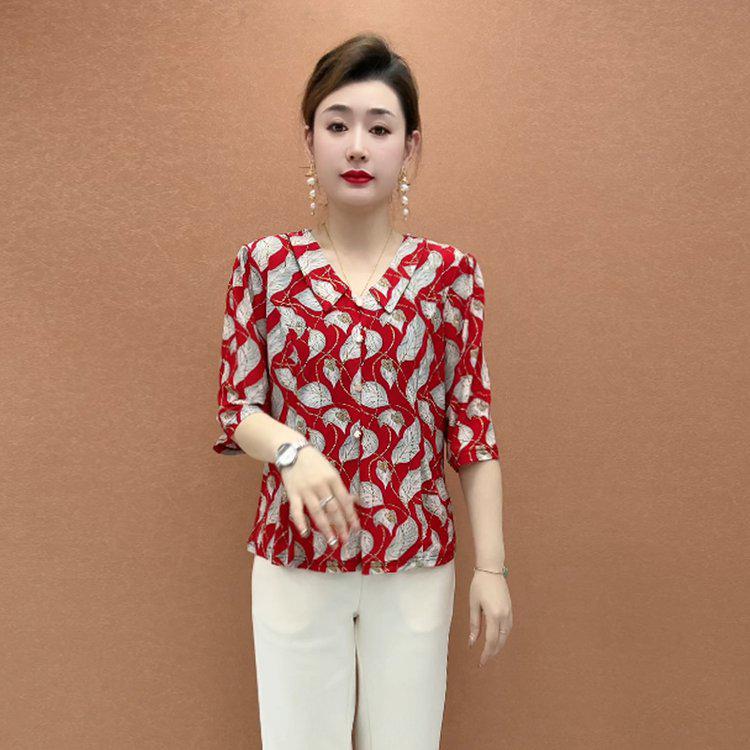 Women s Casual V-Neck Five-Sleeve Printed Slimming Top 2XL (Recommended 105-120 lbs)
Women s Casual V-Neck Five-Sleeve Printed Slimming Top 2XL (Recommended 105-120 lbs)