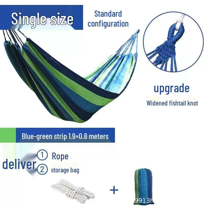 Outdoor Thickened Canvas Anti-Rollover Hammock for Leisure and Camping
Outdoor Thickened Canvas Anti-Rollover Hammock for Leisure and Camping
