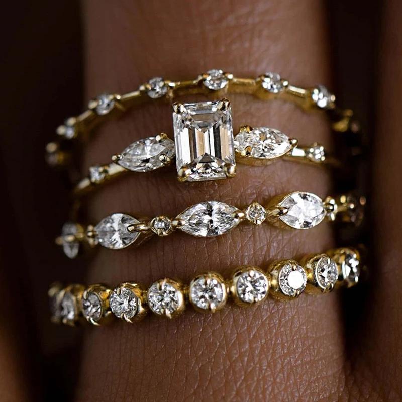 Huitan Gorgeous 4Pcs Set Rings Women Gold Color/Copper Color Full Bling Iced Out Cubic Zircon Rings Wedding Party Trend Zircon 5
Huitan Gorgeous 4Pcs Set Rings Women Gold Color/Copper Color Full Bling Iced Out Cubic Zircon Rings Wedding Party Trend Zircon 5