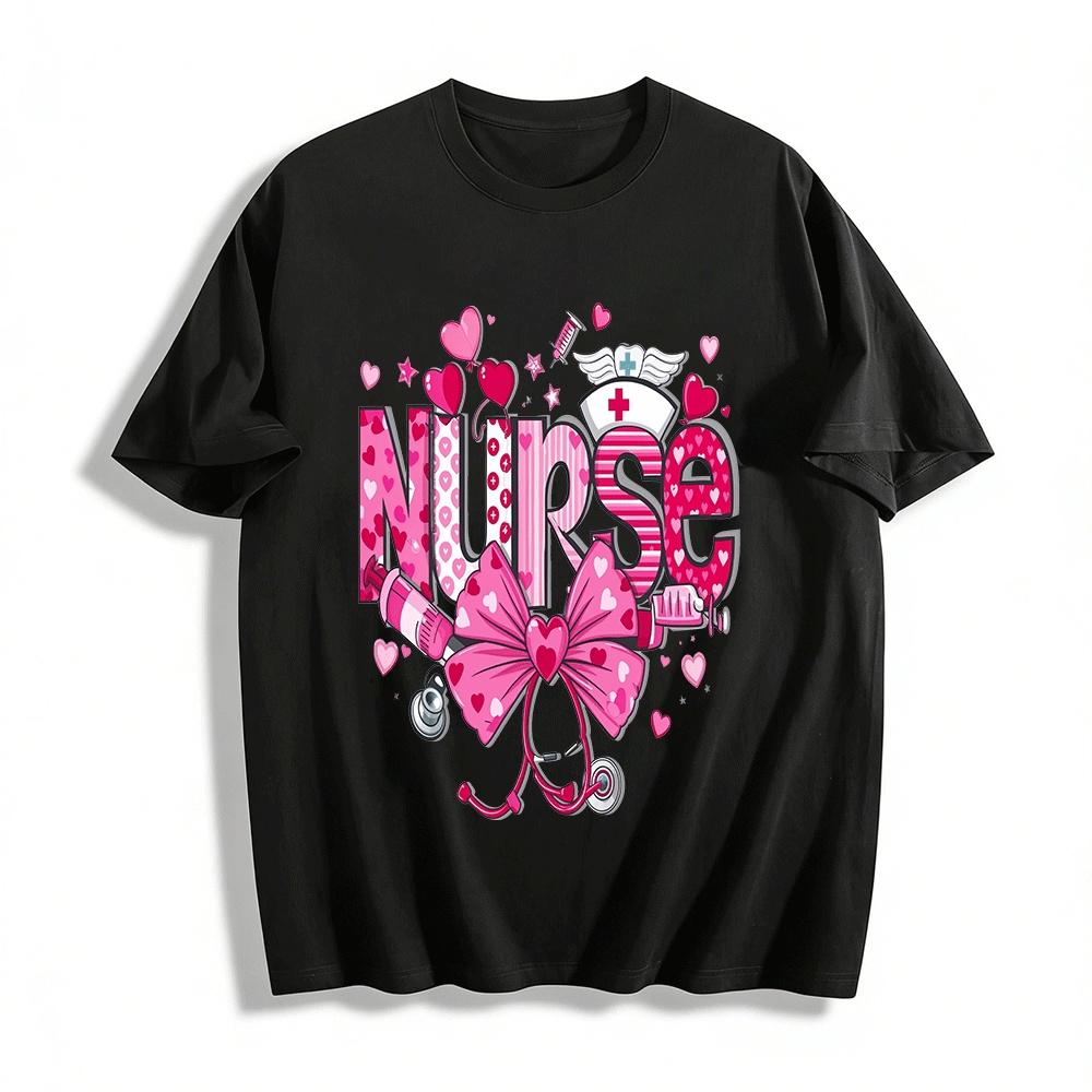 Valentines Day Nurse Print Top Medical Themed Casual T-Shirt Pure cotton T-shirt XXS
Valentines Day Nurse Print Top Medical Themed Casual T-Shirt Pure cotton T-shirt XXS