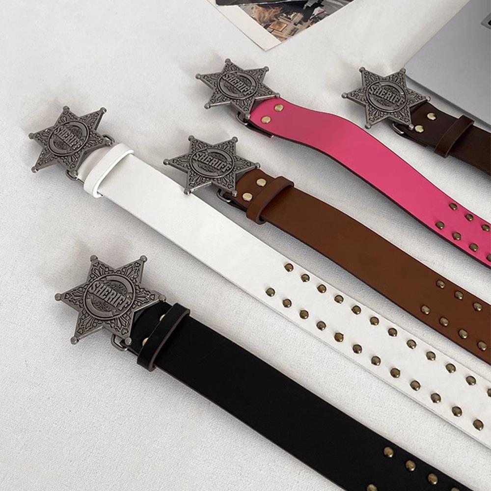 Декоративный ремень из искусственной кожи с заклепками и пряжкой в форме звезды, женский пояс в стиле пастушки, джинсовый ремень
Декоративный ремень из искусственной кожи с заклепками и пряжкой в форме звезды, женский пояс в стиле пастушки, джинсовый ремень