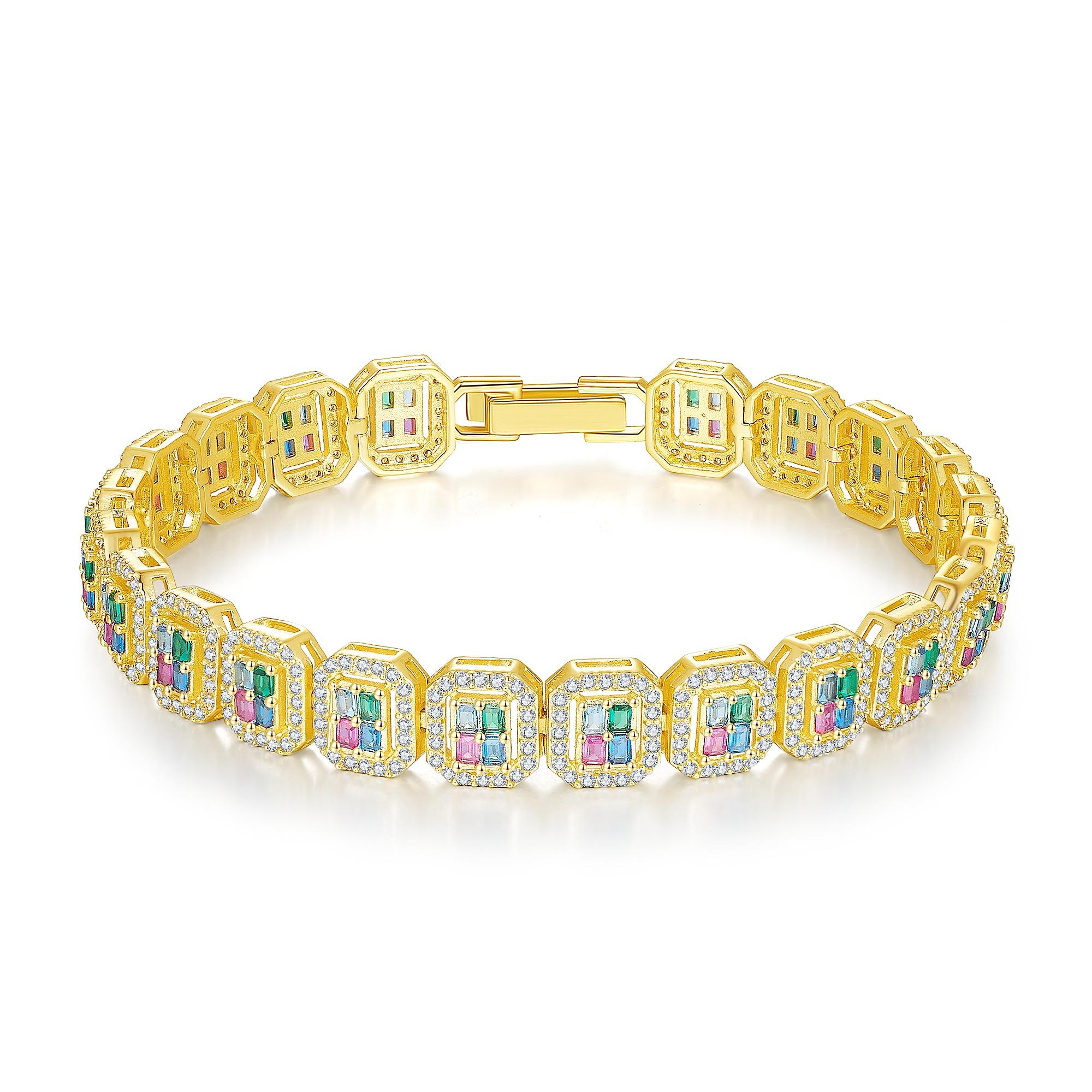 Высококачественные ювелирные изделия Элегантный браслет с покрытием из золота 14 карат, разноцветные квадратные браслеты с цирконием разноцветный
Высококачественные ювелирные изделия Элегантный браслет с покрытием из золота 14 карат, разноцветные квадратные браслеты с цирконием разноцветный