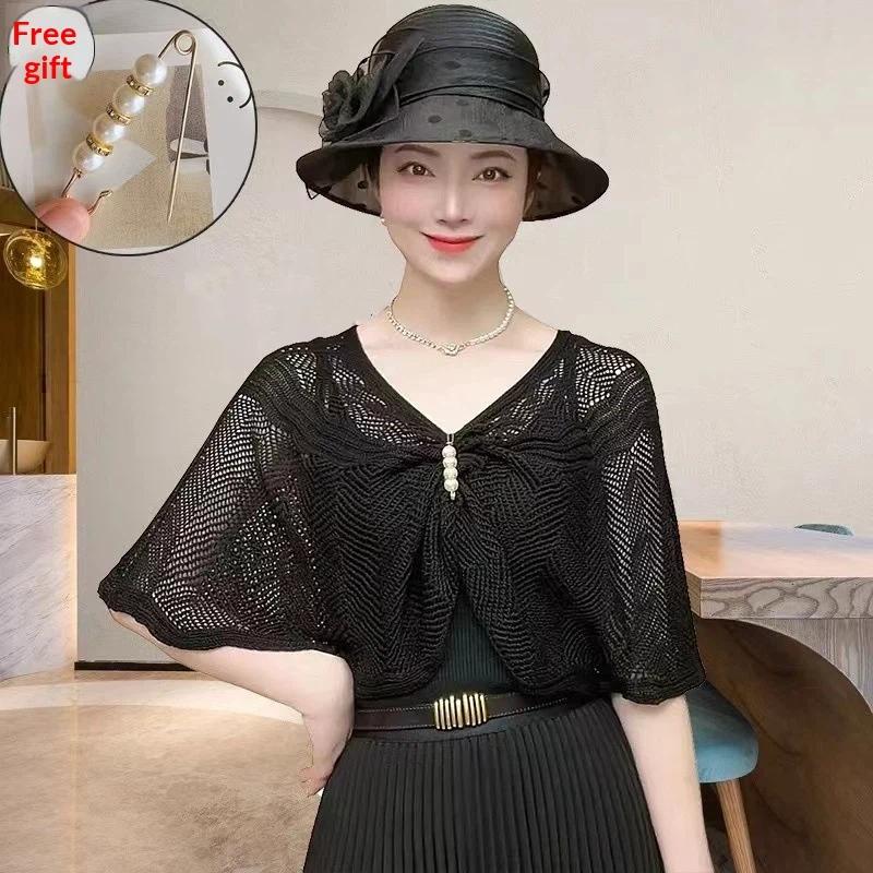 Fashion Knitted Shawl With Brooch Hollow Out Summer Air Conditioning Fake Collar Neck Cape Shoulder For Women
Fashion Knitted Shawl With Brooch Hollow Out Summer Air Conditioning Fake Collar Neck Cape Shoulder For Women