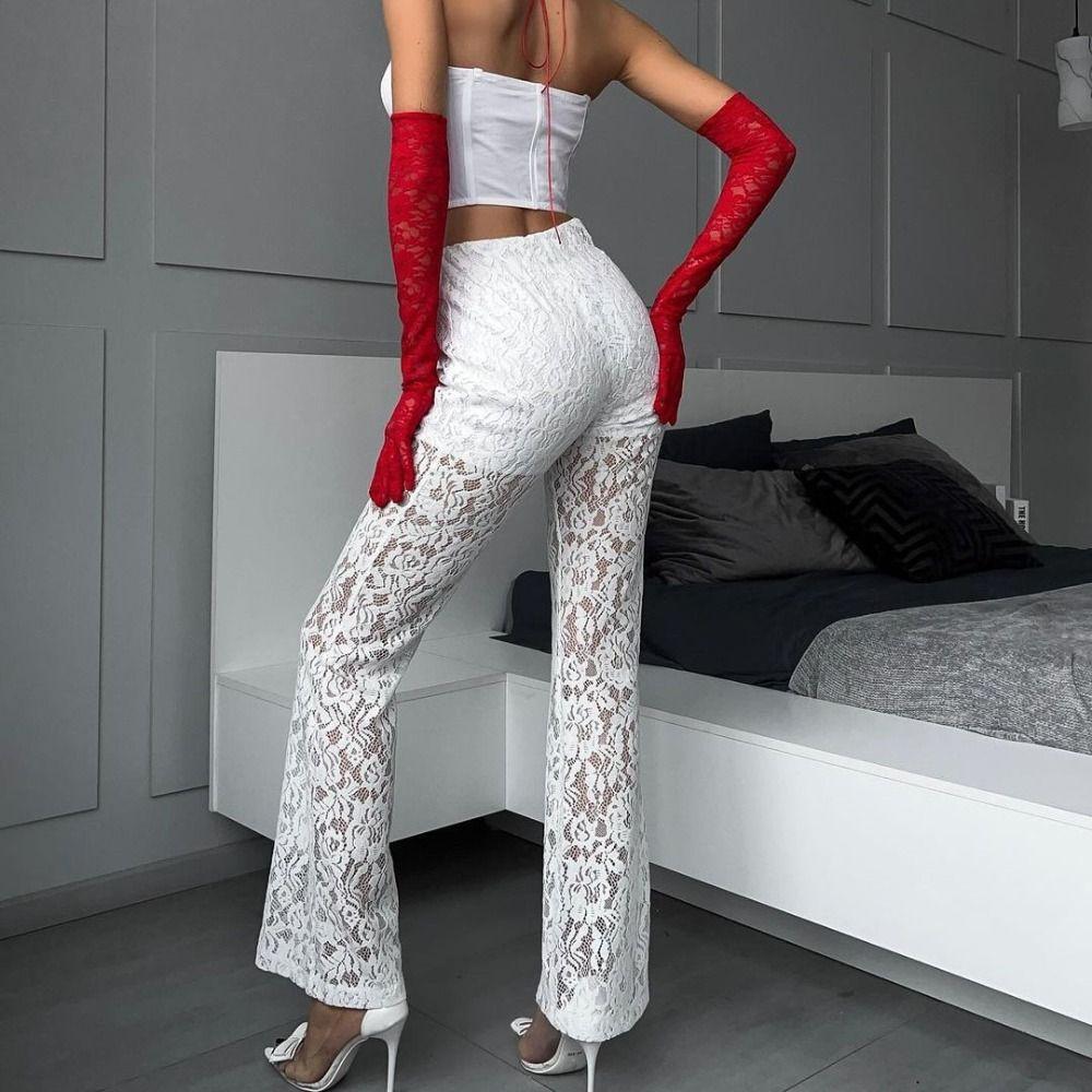 Hollow High Waisted Women Pants Mesh Sexy Lace Flower Pants Casual Y2K Flare Trousers Girls M белый
Hollow High Waisted Women Pants Mesh Sexy Lace Flower Pants Casual Y2K Flare Trousers Girls M белый