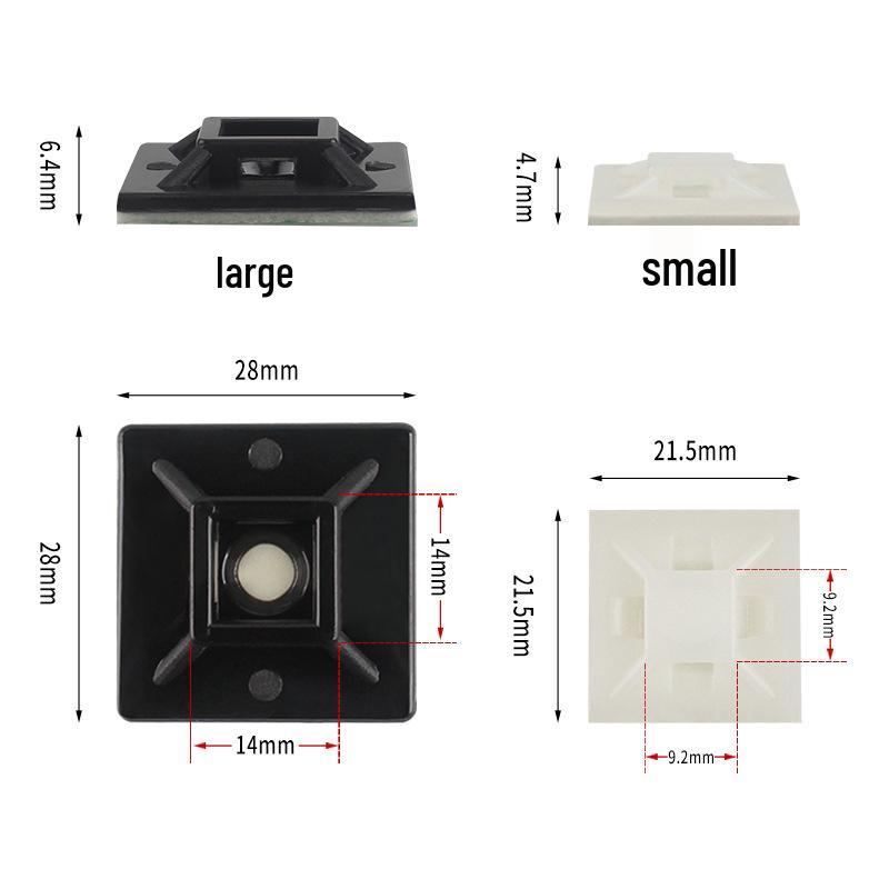 Nylon Zip Tie Mount & Wire Organizer Clip Small White Base (No Zip Tie)
Nylon Zip Tie Mount & Wire Organizer Clip Small White Base (No Zip Tie)