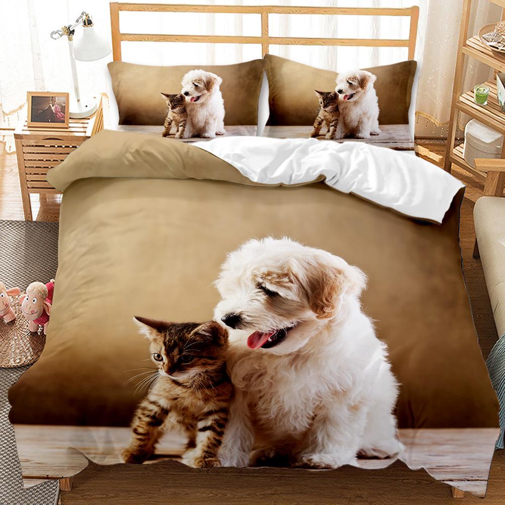 Пододеяльник с изображением собаки и кошки, милый комплект постельного белья с рисунком щенка из мультфильма, милый комплект постельного белья с изображением котенка, двуспальный чехол размера «king-size» из полиэстера 140x200cm 3pcs
Пододеяльник с изображением собаки и кошки, милый комплект постельного белья с рисунком щенка из мультфильма, милый комплект постельного белья с изображением котенка, двуспальный чехол размера «king-size» из полиэстера 140x200cm 3pcs