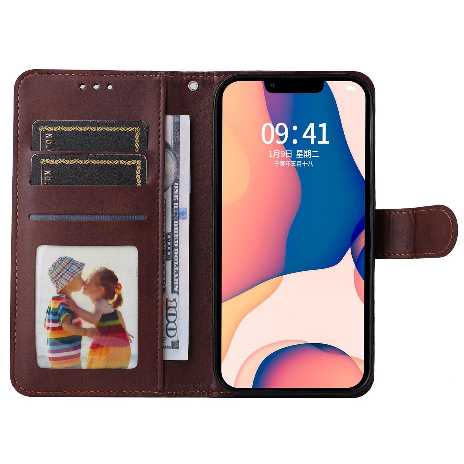 For iPhone 14 Plus Calf Texture PU Leather Magnetic Clasp Phone Stand Wallet Cover Drop-proof Case Brown
For iPhone 14 Plus Calf Texture PU Leather Magnetic Clasp Phone Stand Wallet Cover Drop-proof Case Brown