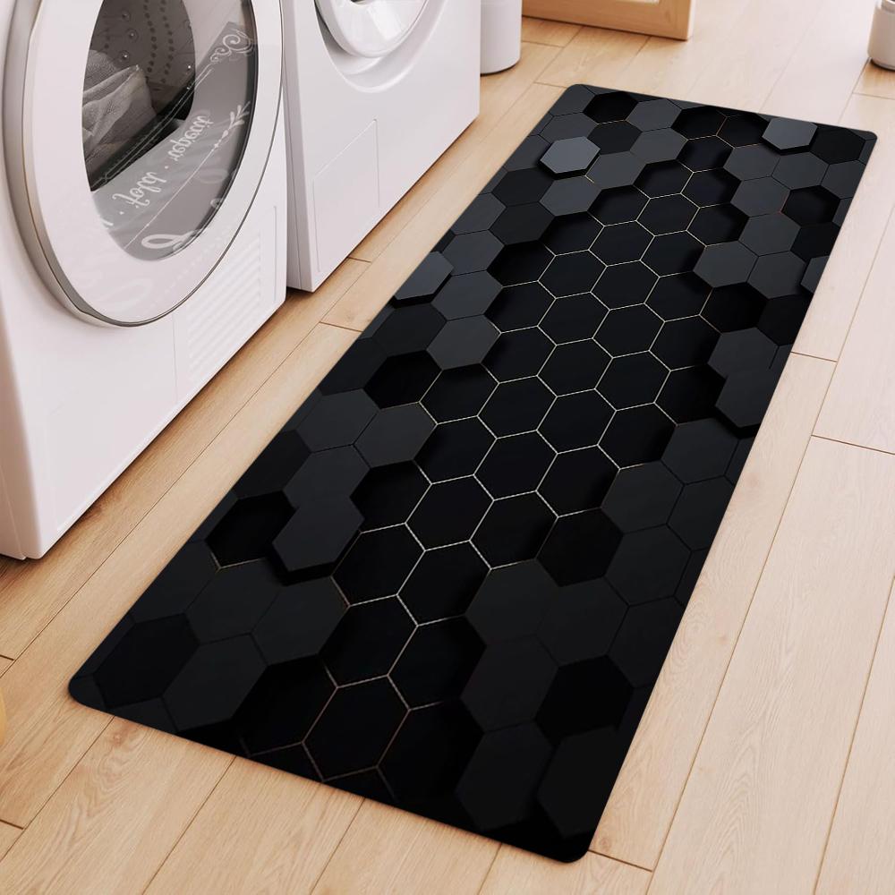 Modern Tech Style 3D Hexagon Long Carpet Black Navy Geometric Runner Rug Floor Mat for Laundry Room Living Room 40cm x 120cm
Modern Tech Style 3D Hexagon Long Carpet Black Navy Geometric Runner Rug Floor Mat for Laundry Room Living Room 40cm x 120cm