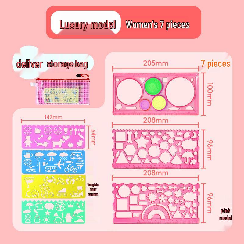 Детский образовательный спирограф, набор для геометрического рисования - 7-предметная многофункциональная линейка-шаблон 21cm
Детский образовательный спирограф, набор для геометрического рисования - 7-предметная многофункциональная линейка-шаблон 21cm