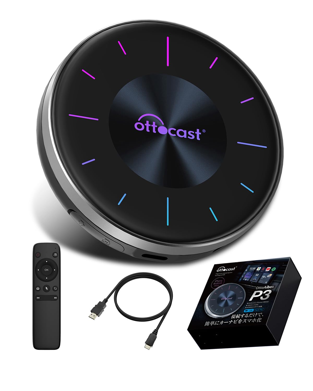 Ottocast OttoAibox P3 Official Store New Carplay AI Box Watch YouTube Netflix ABEMA in the car Comes with an HDMI output port Front seat directions
Ottocast OttoAibox P3 Official Store New Carplay AI Box Watch YouTube Netflix ABEMA in the car Comes with an HDMI output port Front seat directions