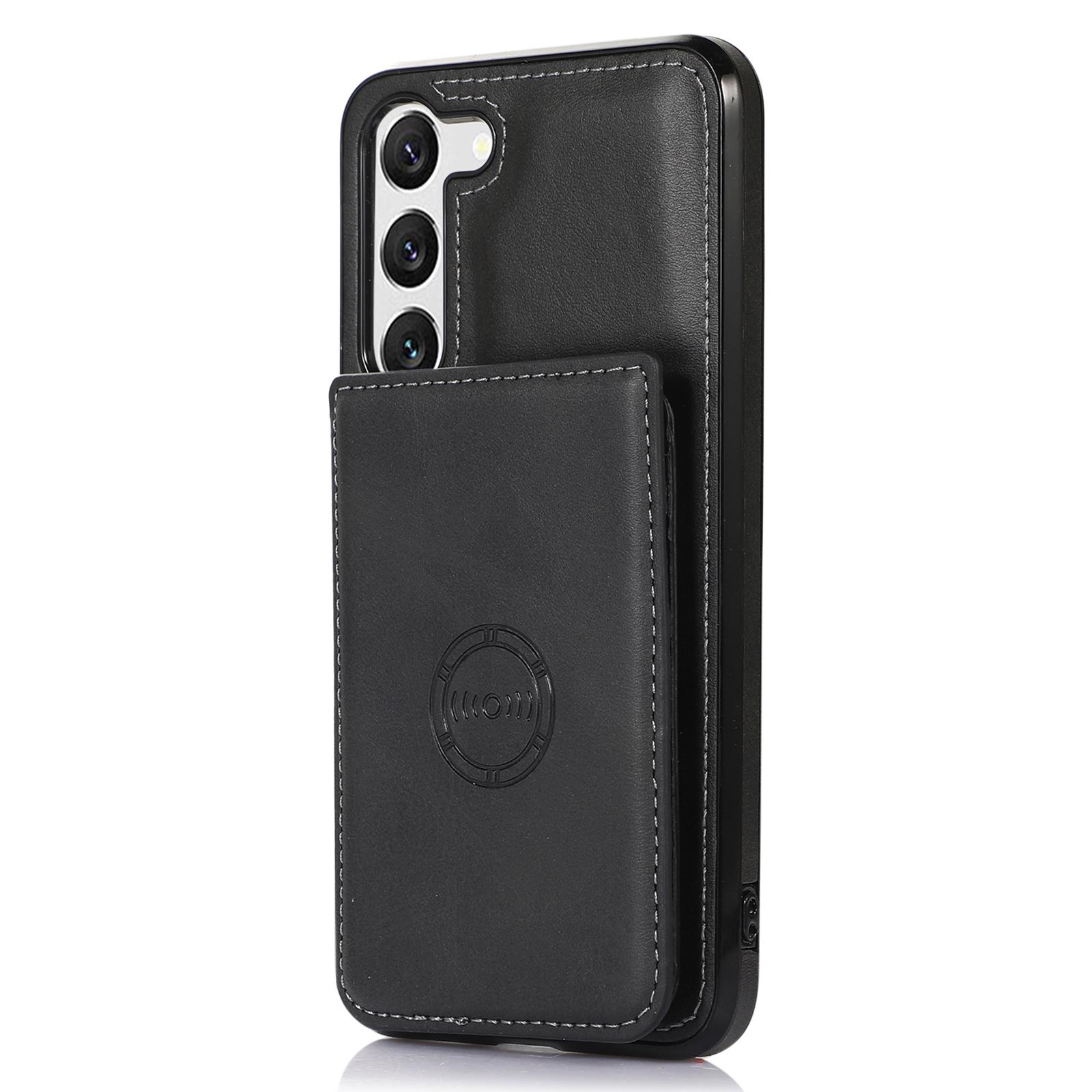 For Samsung Galaxy S23+ Card Holder Phone Case PU Leather Coated TPU Kickstand Back Cover with Car Mount Metal Sheet Black
For Samsung Galaxy S23+ Card Holder Phone Case PU Leather Coated TPU Kickstand Back Cover with Car Mount Metal Sheet Black