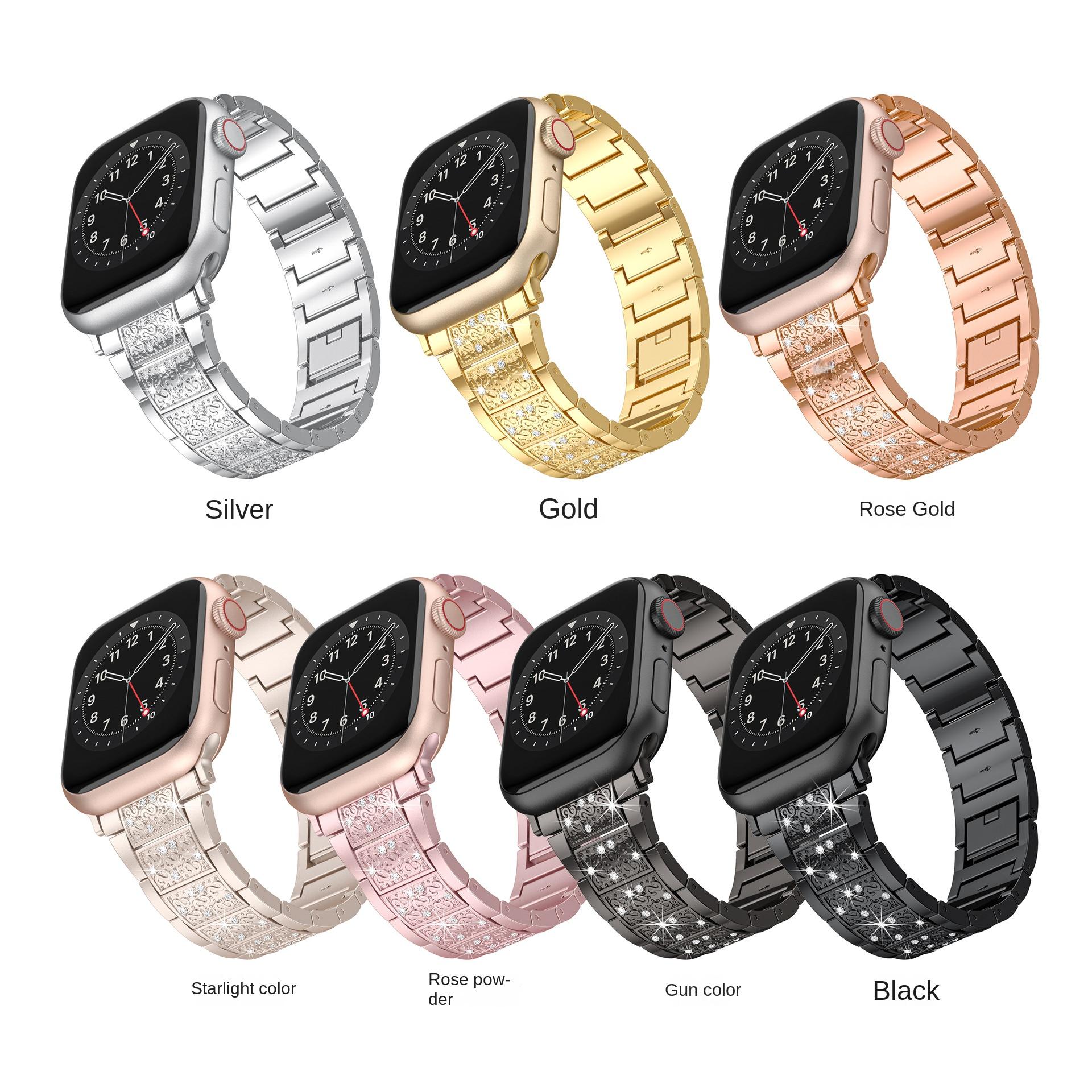 22Mm Metal S Chain Apple Strap, Suitable for Iwatch Full Series Alloy Diamond-encrusted Apple Metal Strap 
22Mm Metal S Chain Apple Strap, Suitable for Iwatch Full Series Alloy Diamond-encrusted Apple Metal Strap