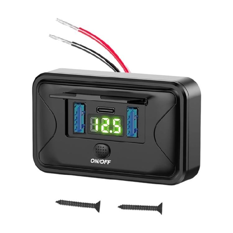 Vehicle Charging Fast Charge Triple Output Voltage Monitoring Display Weatherproof Cover Universal for Most Cars
Vehicle Charging Fast Charge Triple Output Voltage Monitoring Display Weatherproof Cover Universal for Most Cars
