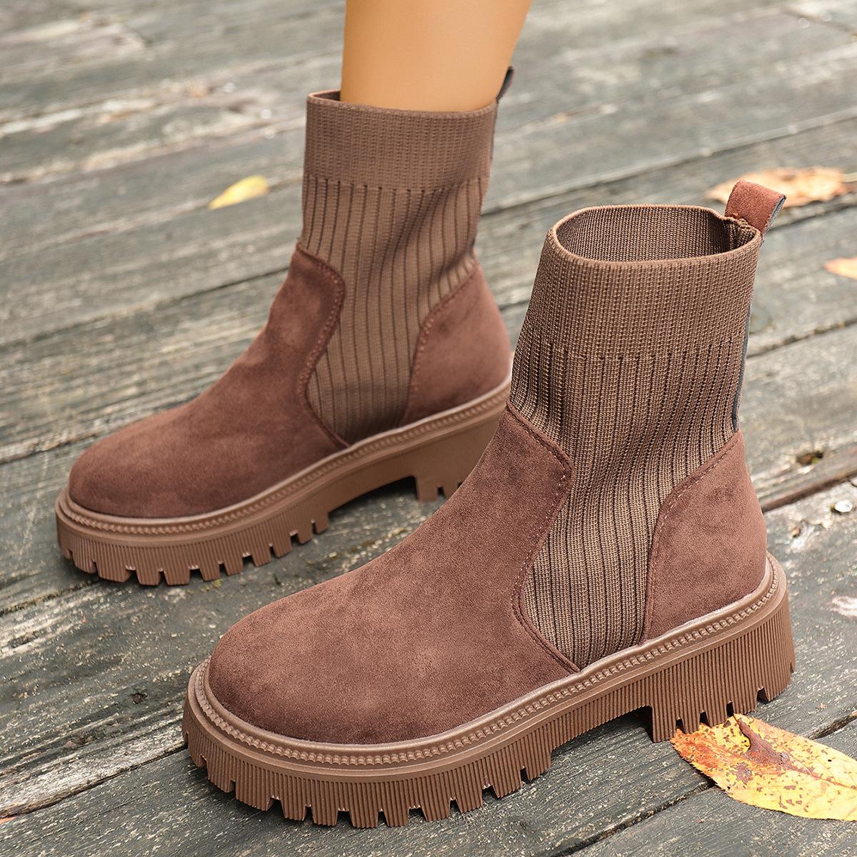Large size square and round head fashion boots autumn and winter new knitted elastic mouth low tube socks boots 35 коричневый
Large size square and round head fashion boots autumn and winter new knitted elastic mouth low tube socks boots 35 коричневый
