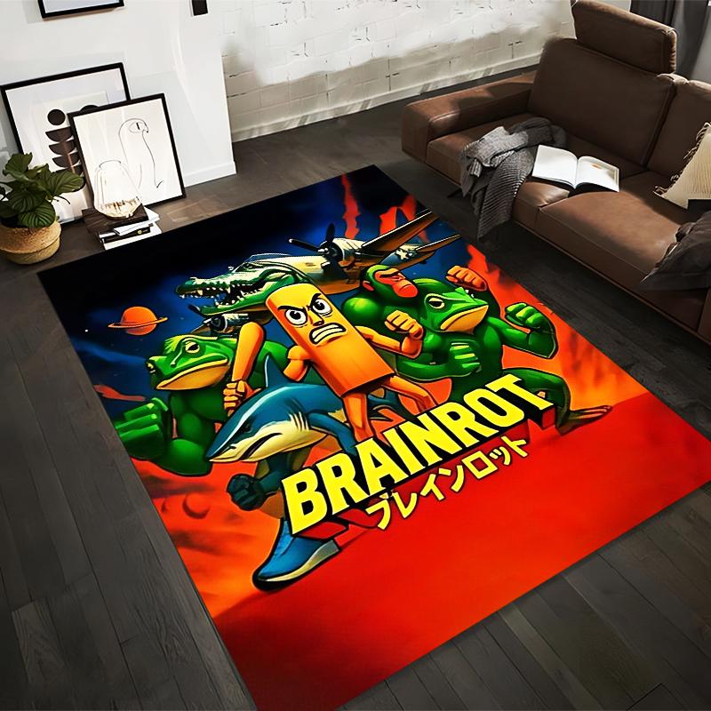 Colorful Cartoon Brainrot Rug with Frogs, Shark, Jet, and Bold Graphics Suitable for use as an anti-slip for living room bedroom sofas 40x60cm( 15x23in )
Colorful Cartoon Brainrot Rug with Frogs, Shark, Jet, and Bold Graphics Suitable for use as an anti-slip for living room bedroom sofas 40x60cm( 15x23in )