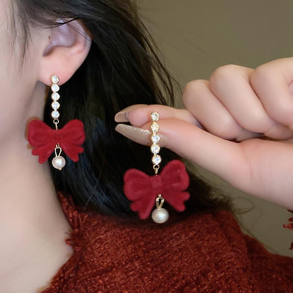 Red Velvet Design Red Bow Ear Pendant Wine Red Red Bow Drop Earrings Retro Red Bow Earrings Women
Red Velvet Design Red Bow Ear Pendant Wine Red Red Bow Drop Earrings Retro Red Bow Earrings Women
