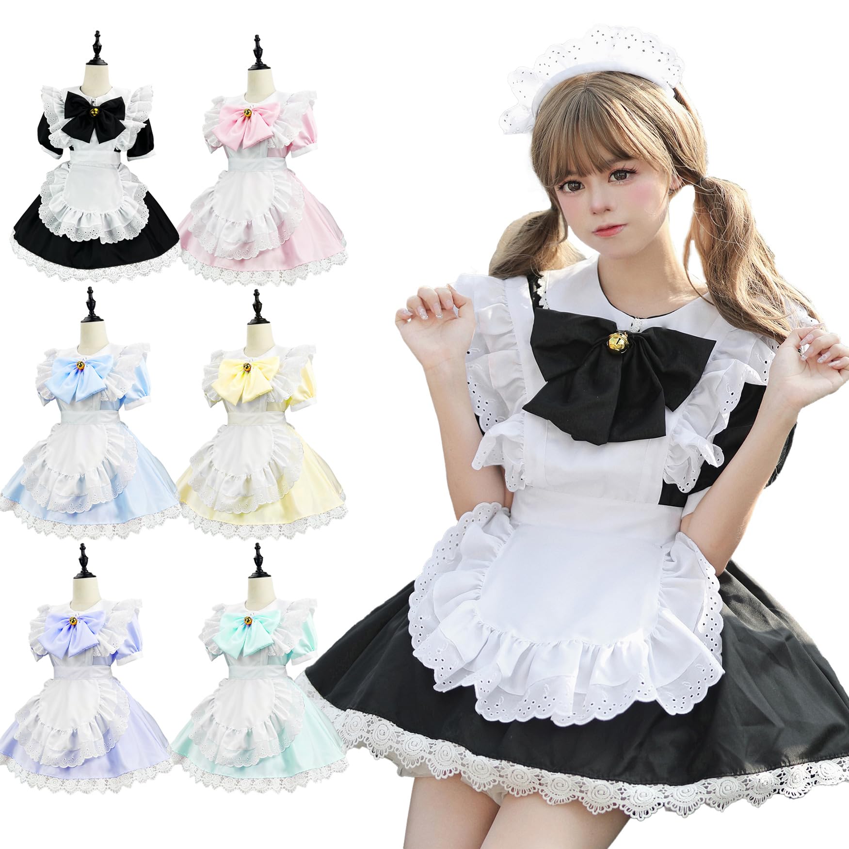 MEYOIJK Maid Con Cafe Classic Short Cute Lace Maid Lolita and Plus Sizes Popular for School and Photo Shoots Size Costume, Cosplay, Moe, Maid, Length, чорний
MEYOIJK Maid Con Cafe Classic Short Cute Lace Maid Lolita and Plus Sizes Popular for School and Photo Shoots Size Costume, Cosplay, Moe, Maid, Length, чорний