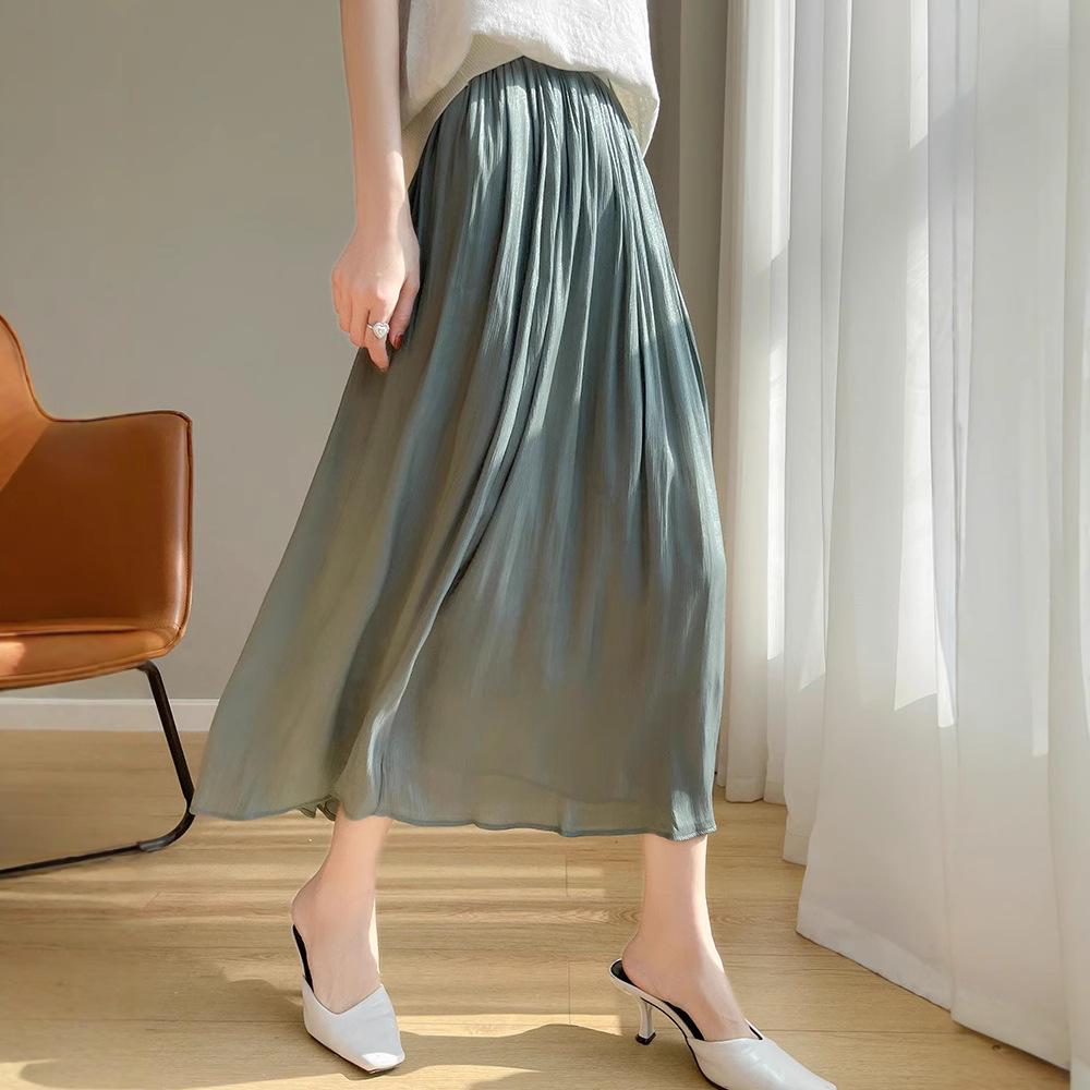 Iridescent Gauze Pleated Midi Skirt: 2025 Spring/Summer High Waist Fairy Style for Women One Size
Iridescent Gauze Pleated Midi Skirt: 2025 Spring/Summer High Waist Fairy Style for Women One Size