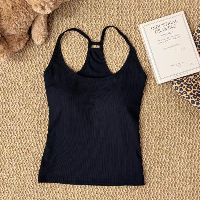 Women s Gray Strappy Tank Top with Chest Pads - Summer Cover for Armpit Fat, Beautiful Back - Perfect Base Layer for Spring and Autumn One Size чёрный
Women s Gray Strappy Tank Top with Chest Pads - Summer Cover for Armpit Fat, Beautiful Back - Perfect Base Layer for Spring and Autumn One Size чёрный