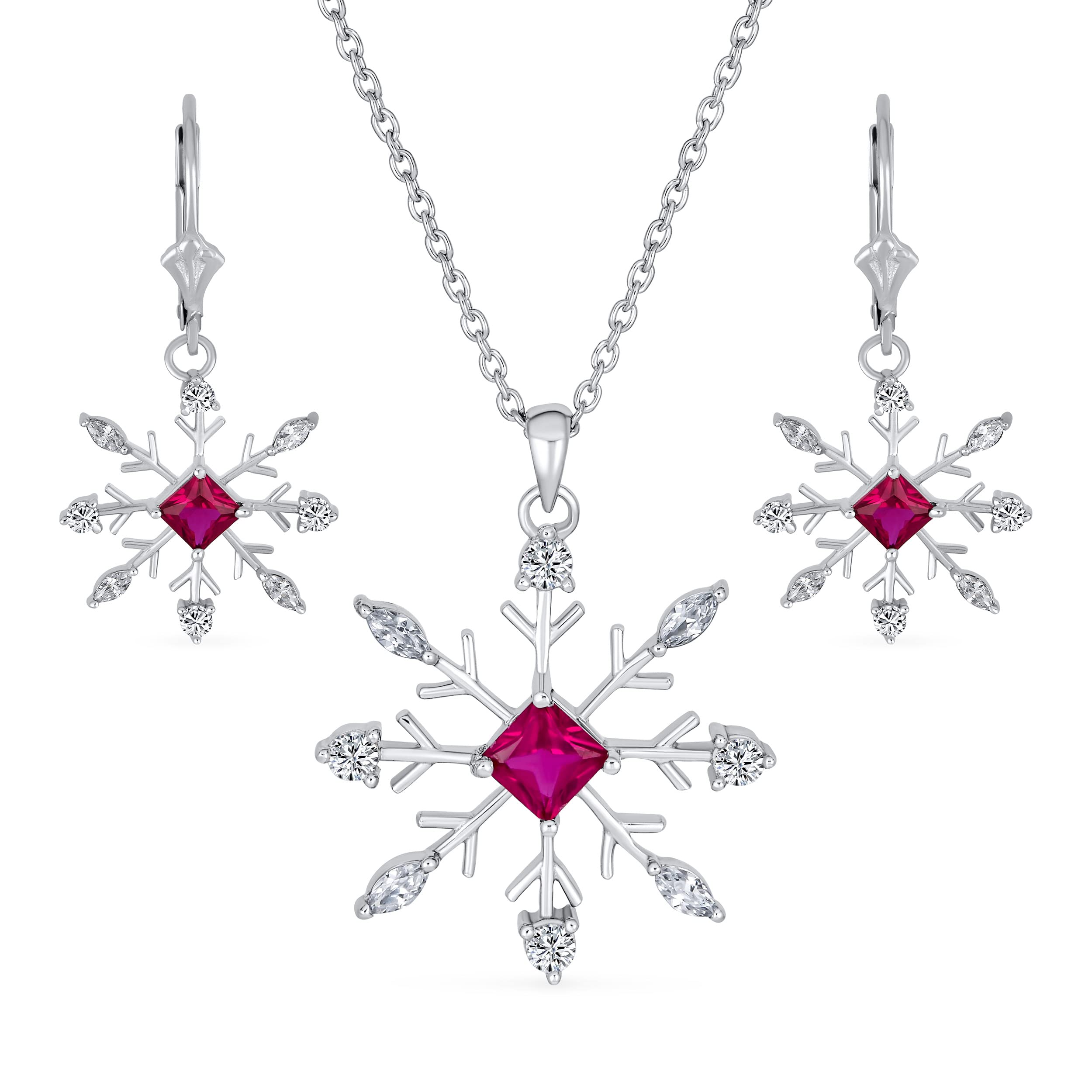 Party Christmas Jewelry Set Pink Rose CZ Cubic Zirconia Snowflake Necklace Pendant Dangling Earrings Lever Back for Sterling Holiday Women.925
Party Christmas Jewelry Set Pink Rose CZ Cubic Zirconia Snowflake Necklace Pendant Dangling Earrings Lever Back for Sterling Holiday Women.925
