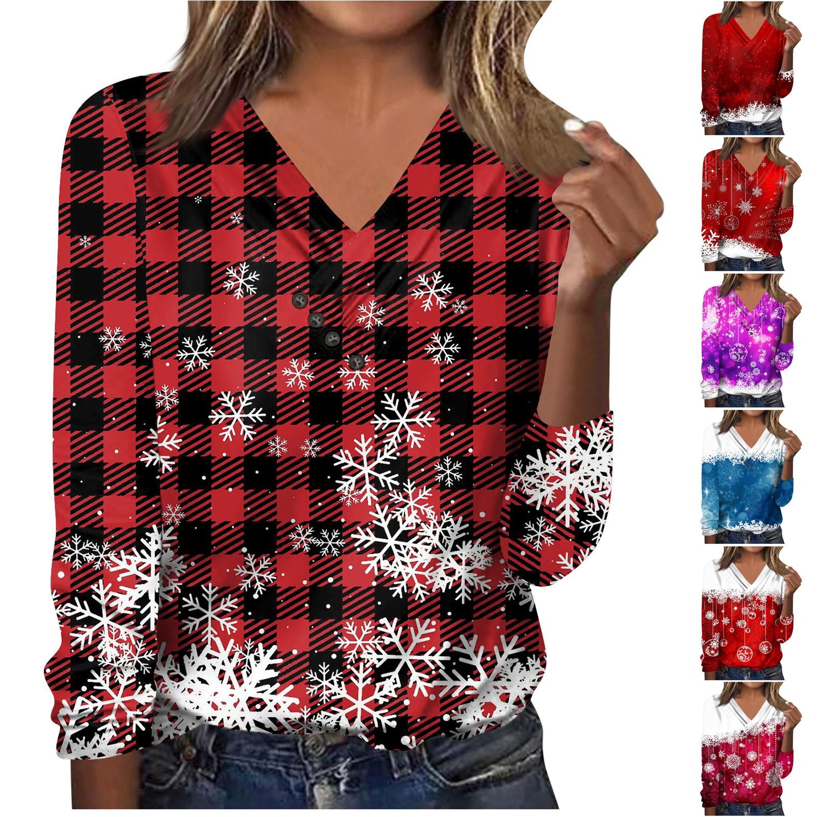 Women s Fashion Casual V Neck Long Sleeve Shirt Loose Button Christmas Print Casual T-Shirt Top L винный
Women s Fashion Casual V Neck Long Sleeve Shirt Loose Button Christmas Print Casual T-Shirt Top L винный
