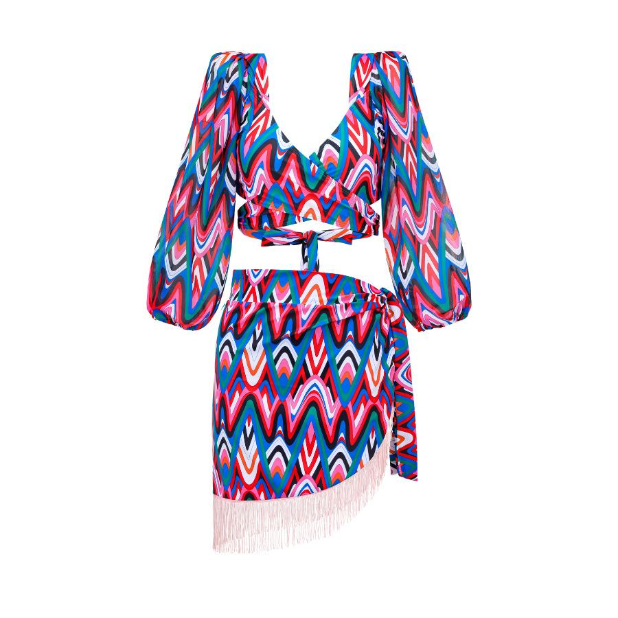 New Style of Sexy Bikini I Split Swimsuit Polyester Sub-print Tassel Side Swimsuit Set S
New Style of Sexy Bikini I Split Swimsuit Polyester Sub-print Tassel Side Swimsuit Set S