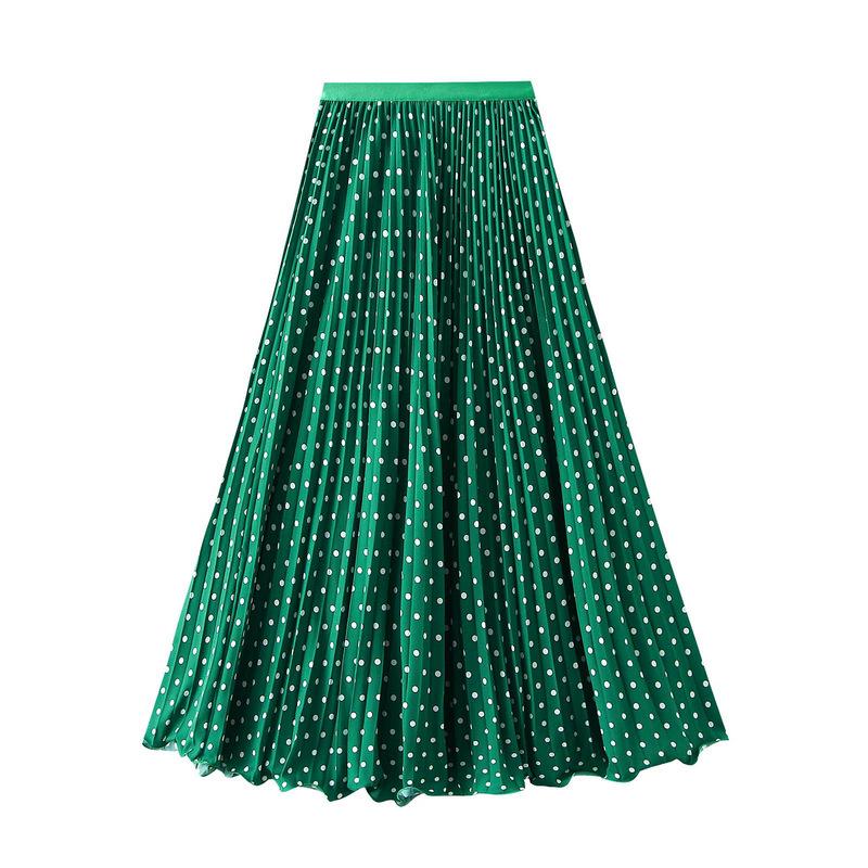 Japanese and Korean temperament polka dot pleated skirt spring and summer new high waist and thin pendulum skirt women D one size fits all темно-зелений колір
Japanese and Korean temperament polka dot pleated skirt spring and summer new high waist and thin pendulum skirt women D one size fits all темно-зелений колір