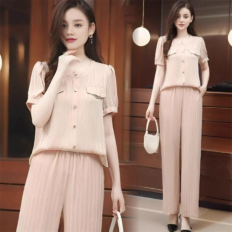 2025 Women s Trendy Summer Two-Piece Set: Loose Belly-Covering Short-Sleeve Top & Wide-Leg Pants L (100-115 jin)
2025 Women s Trendy Summer Two-Piece Set: Loose Belly-Covering Short-Sleeve Top & Wide-Leg Pants L (100-115 jin)