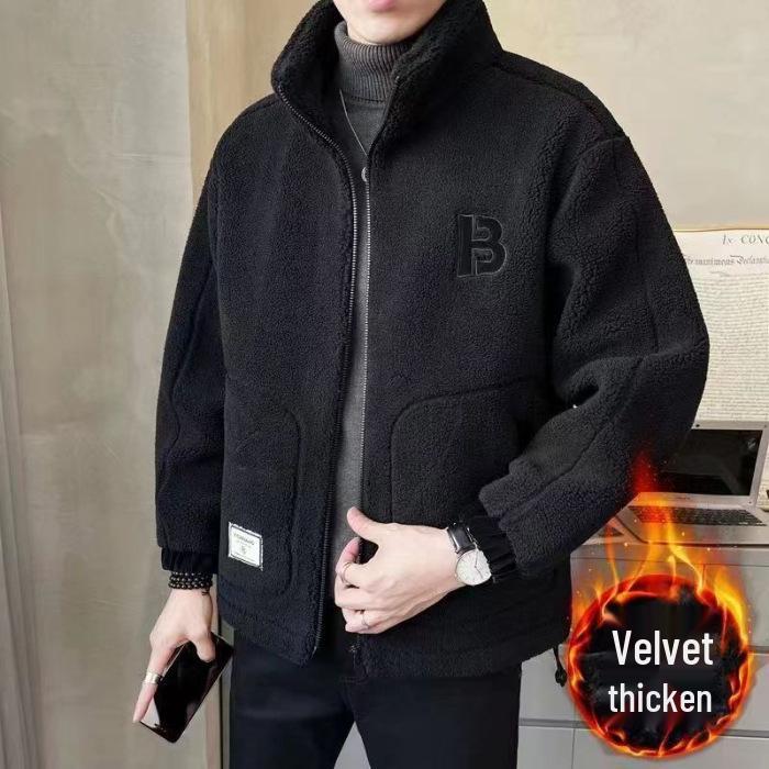 2025 Men s Stand Collar Lambswool Jacket - Trendy Thickened Autumn/Winter Plus Velvet Coat M (50-57 kg) чорний
2025 Men s Stand Collar Lambswool Jacket - Trendy Thickened Autumn/Winter Plus Velvet Coat M (50-57 kg) чорний