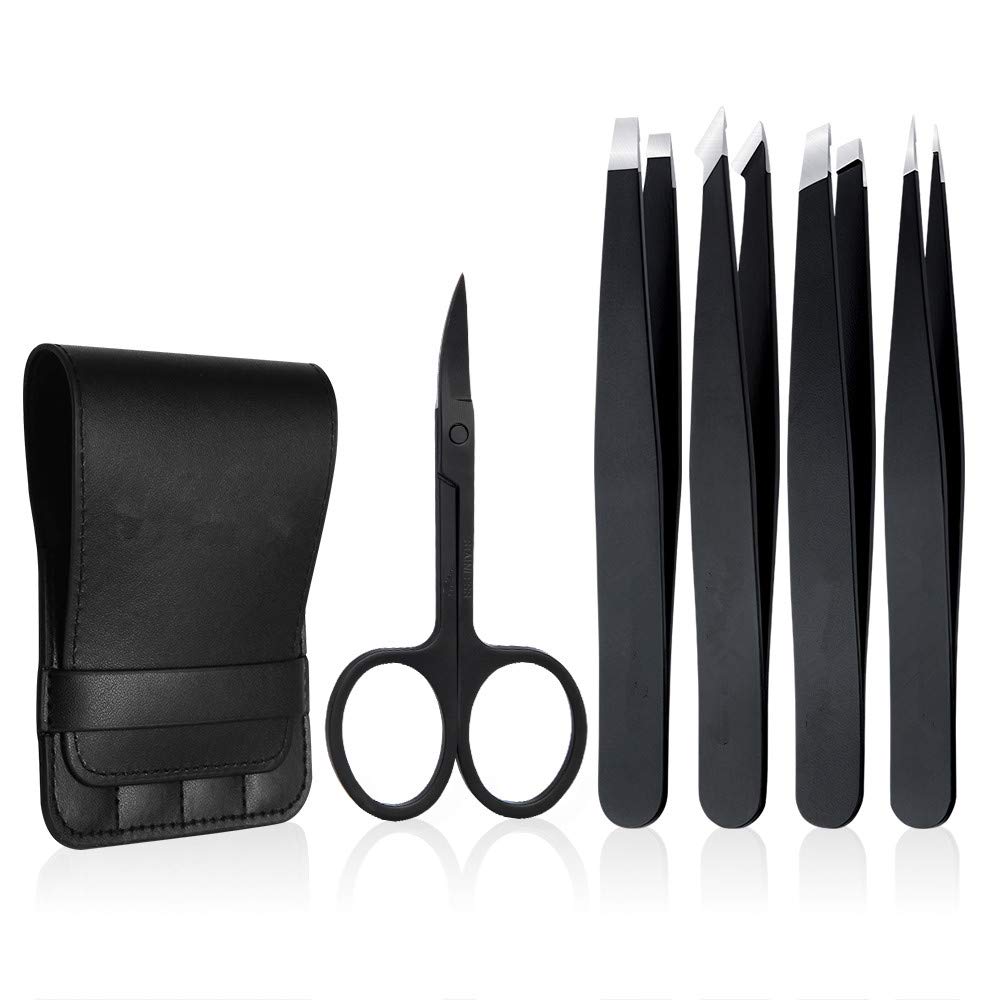 Tweezers Set of 5 Professional Stainless Steel Tweezers with Curved Best Precision Tweezers for Splinter and Curly Hair Removal with Leather Travel
Tweezers Set of 5 Professional Stainless Steel Tweezers with Curved Best Precision Tweezers for Splinter and Curly Hair Removal with Leather Travel