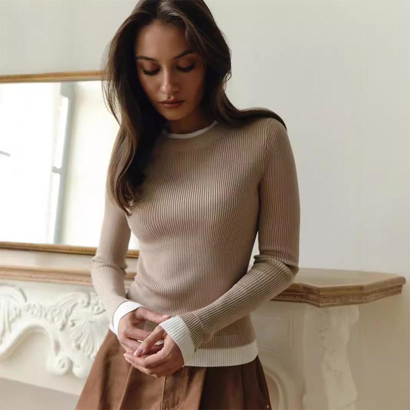 Корейская мода поддельные две части свитера женские шикарный дизайн длинный рукав контрастные цвета тонкий трикотажные пуловеры L абрикосовый
Корейская мода поддельные две части свитера женские шикарный дизайн длинный рукав контрастные цвета тонкий трикотажные пуловеры L абрикосовый