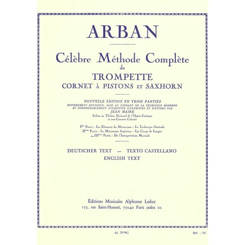 Alphonse Leduc, Wittner, Urban: Brass Method, Volume 3 (Trumpet Method) Leduc Publishing
Alphonse Leduc, Wittner, Urban: Brass Method, Volume 3 (Trumpet Method) Leduc Publishing