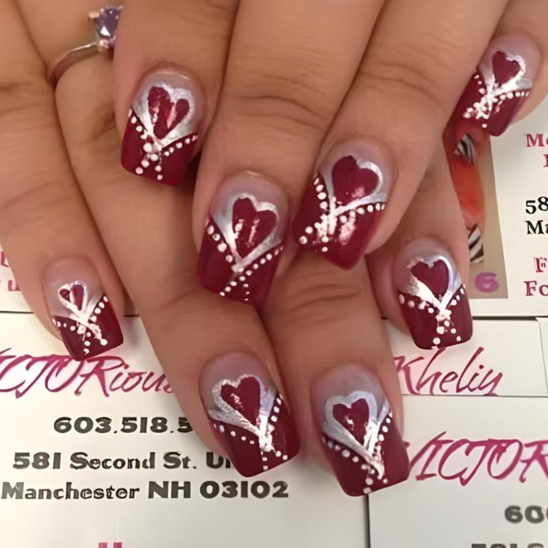 24 Pcs French Tip Stick on Nail Valentines Day Acrylic False Nail Medium Square Press On Nail Heart Artificial Nail 1
24 Pcs French Tip Stick on Nail Valentines Day Acrylic False Nail Medium Square Press On Nail Heart Artificial Nail 1