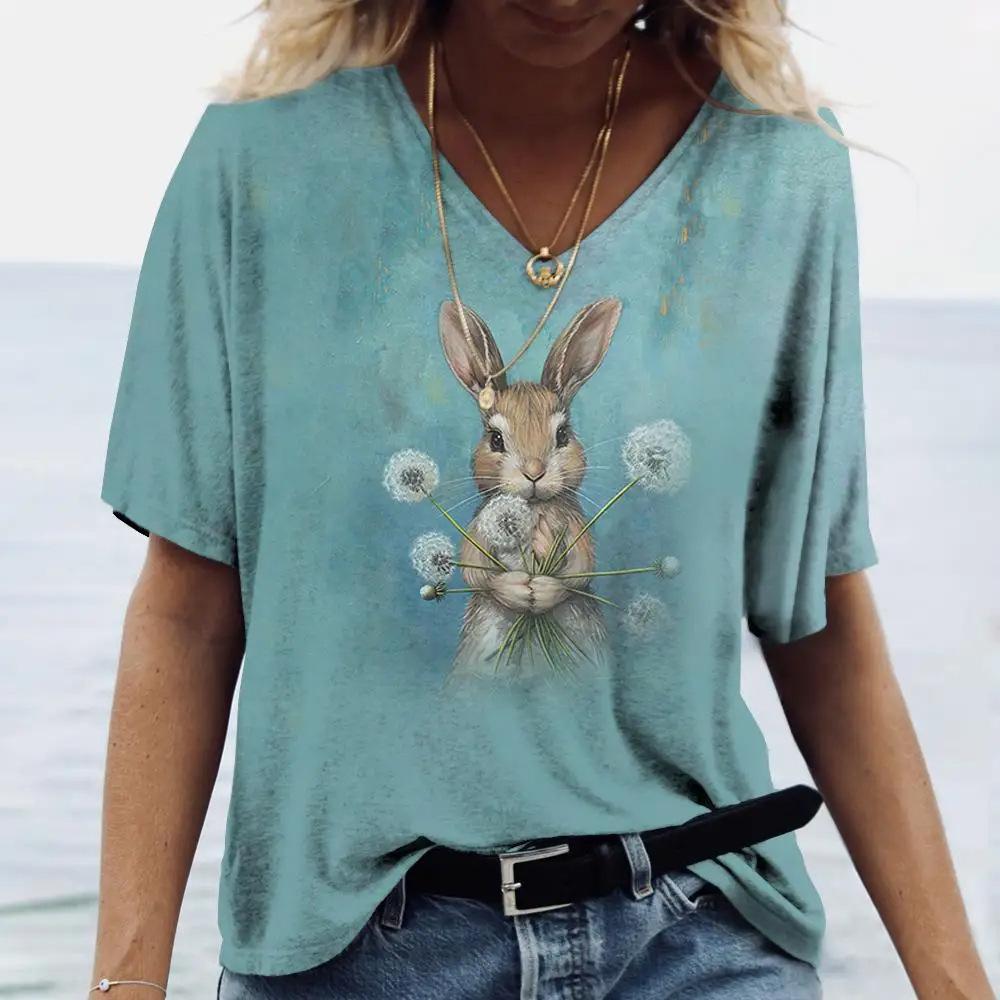 Ladies V-neck T-shirt 3D Printed Animated Bunny Trendy Printed Short Sleeved T-shirt XS
Ladies V-neck T-shirt 3D Printed Animated Bunny Trendy Printed Short Sleeved T-shirt XS