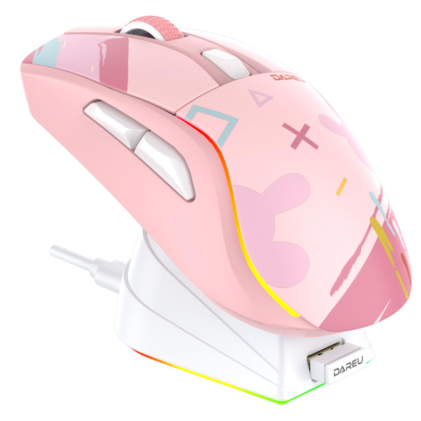 DAREU Gaming Mouse A950 Wireless Pink Symmetrical Lightweight Wireless USB2.4GHzBluetooth with RGB Charging Stand Equipped with AIM-WL Sensor
DAREU Gaming Mouse A950 Wireless Pink Symmetrical Lightweight Wireless USB2.4GHzBluetooth with RGB Charging Stand Equipped with AIM-WL Sensor