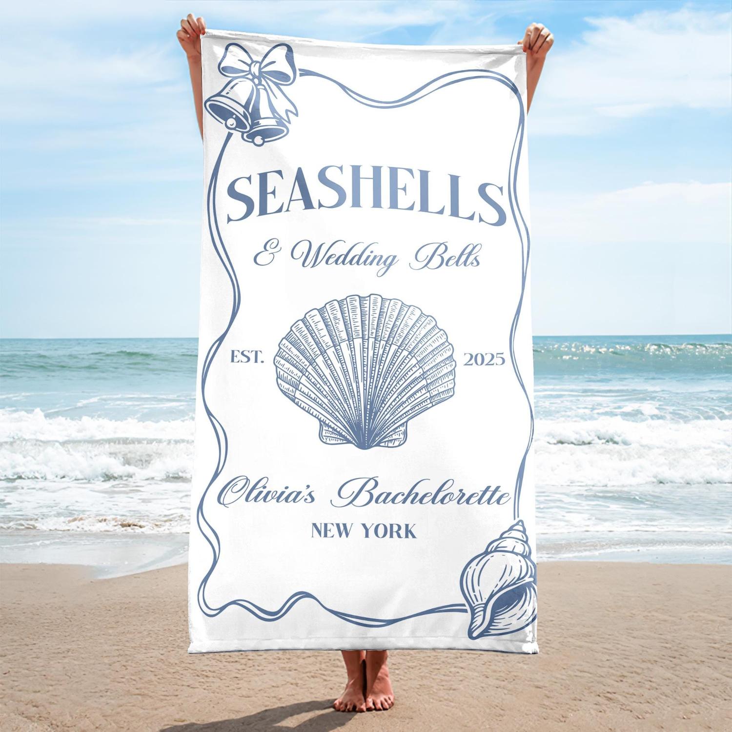 Seashell & Wedding Bells Beach Towel, Bachelorette Party Print Quick-Dry Towel for Beach, Bridal Events and Summer Celebr W40*H60(CM)
Seashell & Wedding Bells Beach Towel, Bachelorette Party Print Quick-Dry Towel for Beach, Bridal Events and Summer Celebr W40*H60(CM)