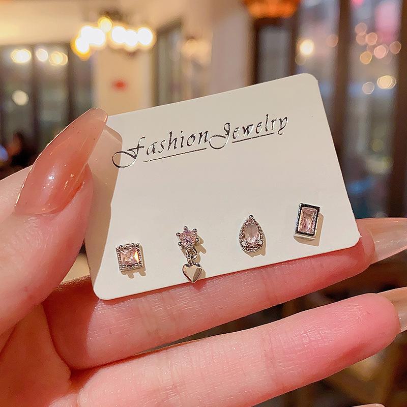S925 Silver Pink Zircon Mini Geometric Earrings - Elegant and Trendy Design for Women серебряный
S925 Silver Pink Zircon Mini Geometric Earrings - Elegant and Trendy Design for Women серебряный