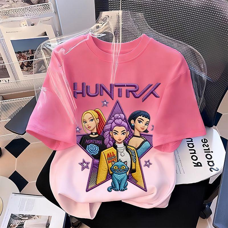Boys and Girls Fashionable Hunting Girl Group Imitation Embroidery Top for Summer Children s Casual Loose Cotton T-shirt 100
Boys and Girls Fashionable Hunting Girl Group Imitation Embroidery Top for Summer Children s Casual Loose Cotton T-shirt 100
