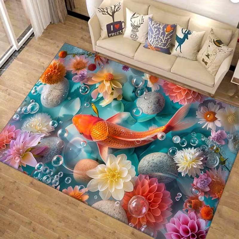 Beautiful 3D Koi Lotus Mat - Machine Washable Non-Slip Rug with Aquatic Theme for Living Room Bedroom Home Decor All Season Use 40x60cm
Beautiful 3D Koi Lotus Mat - Machine Washable Non-Slip Rug with Aquatic Theme for Living Room Bedroom Home Decor All Season Use 40x60cm
