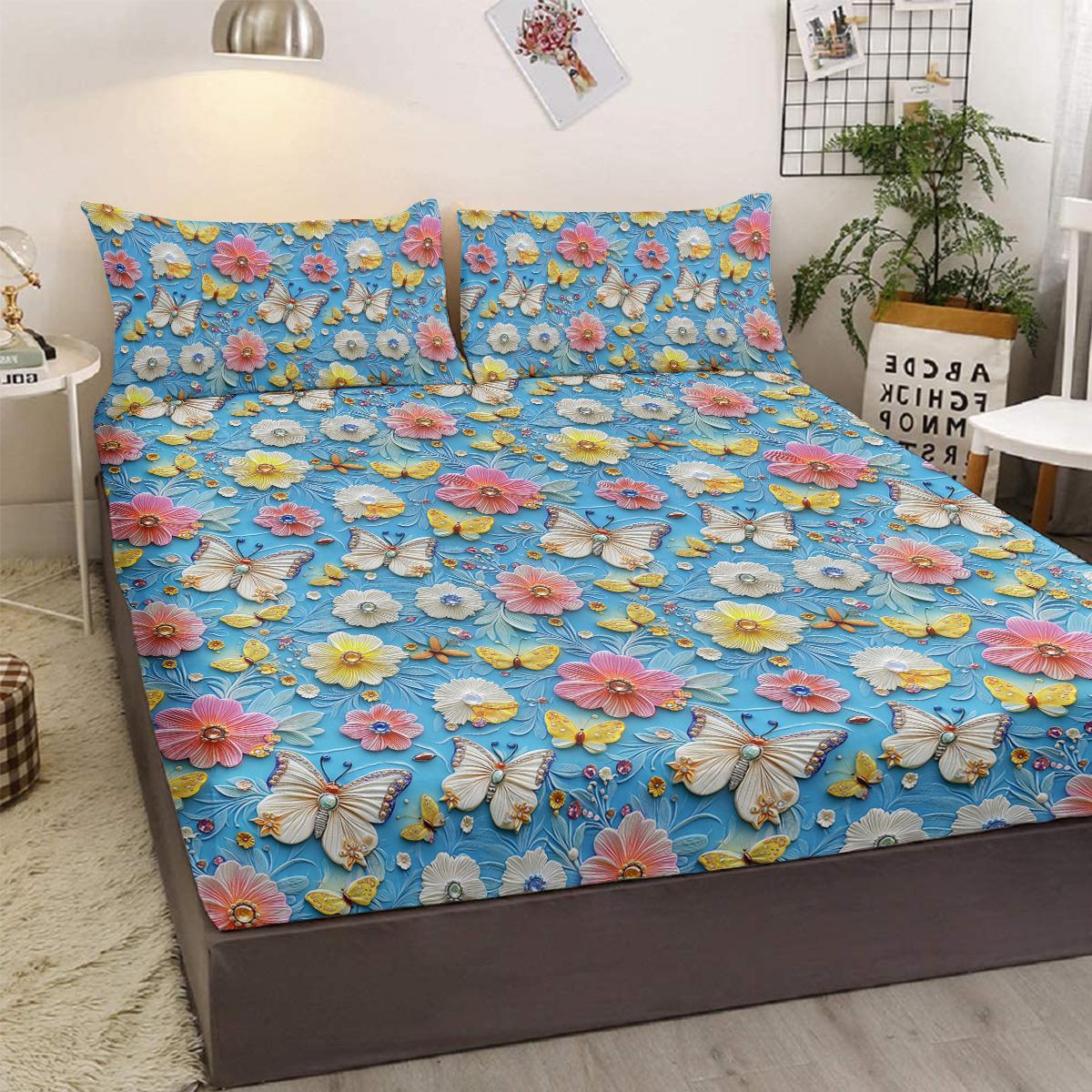 Crystal Butterfly 3-Piece Bedding Set, A Combination Of Three-Dimensional Fresh Flowers And Butterflies, Suitable For Beds(Home) 99cmx199cm
Crystal Butterfly 3-Piece Bedding Set, A Combination Of Three-Dimensional Fresh Flowers And Butterflies, Suitable For Beds(Home) 99cmx199cm