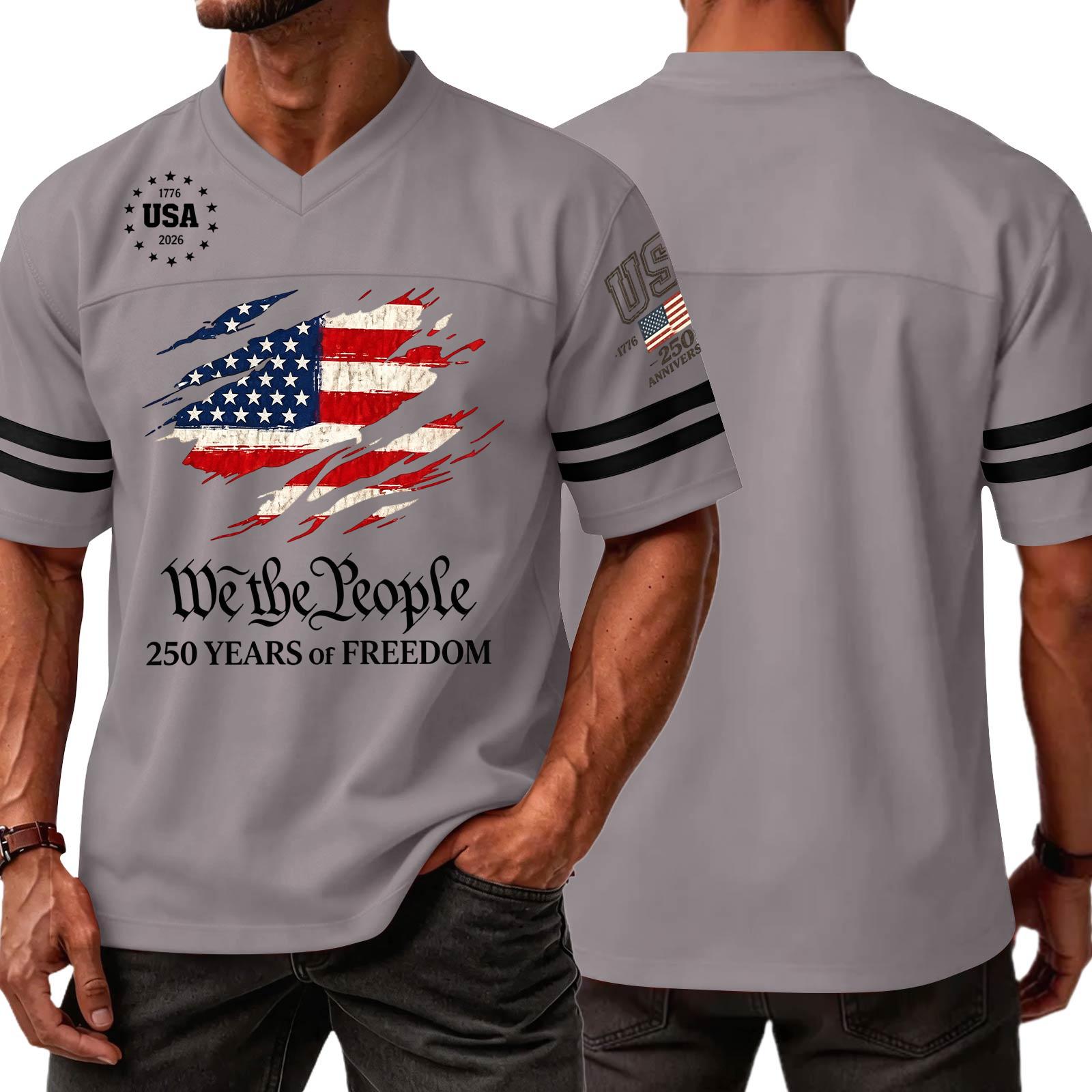 Men s V Neck Short Sleeve Sports T Shirt with 250 Years of Print Casual Jersey Style Top for Independence Day M
Men s V Neck Short Sleeve Sports T Shirt with 250 Years of Print Casual Jersey Style Top for Independence Day M